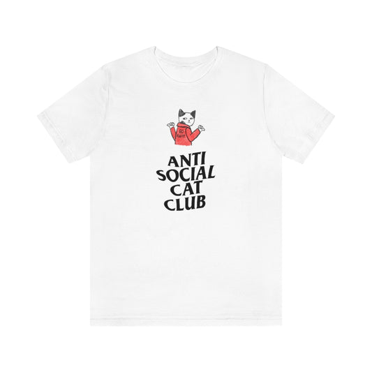 “Anti Social Cat Club” Shirt - Unisex Short-Sleeve Jersey Tee