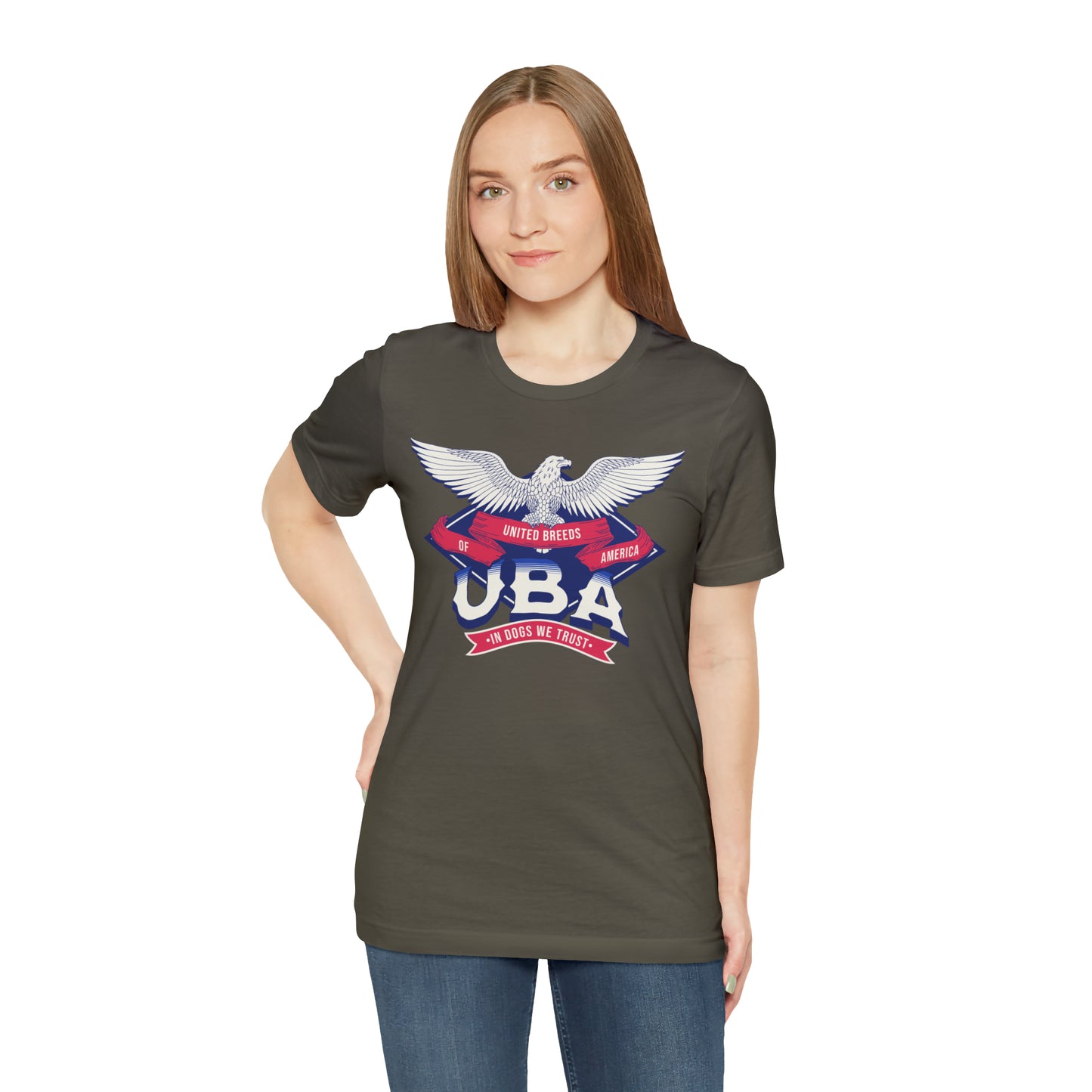 "U.B.A. United Breeds Of America In Dogs We Trust" Unisex Jersey Short Sleeve Tee