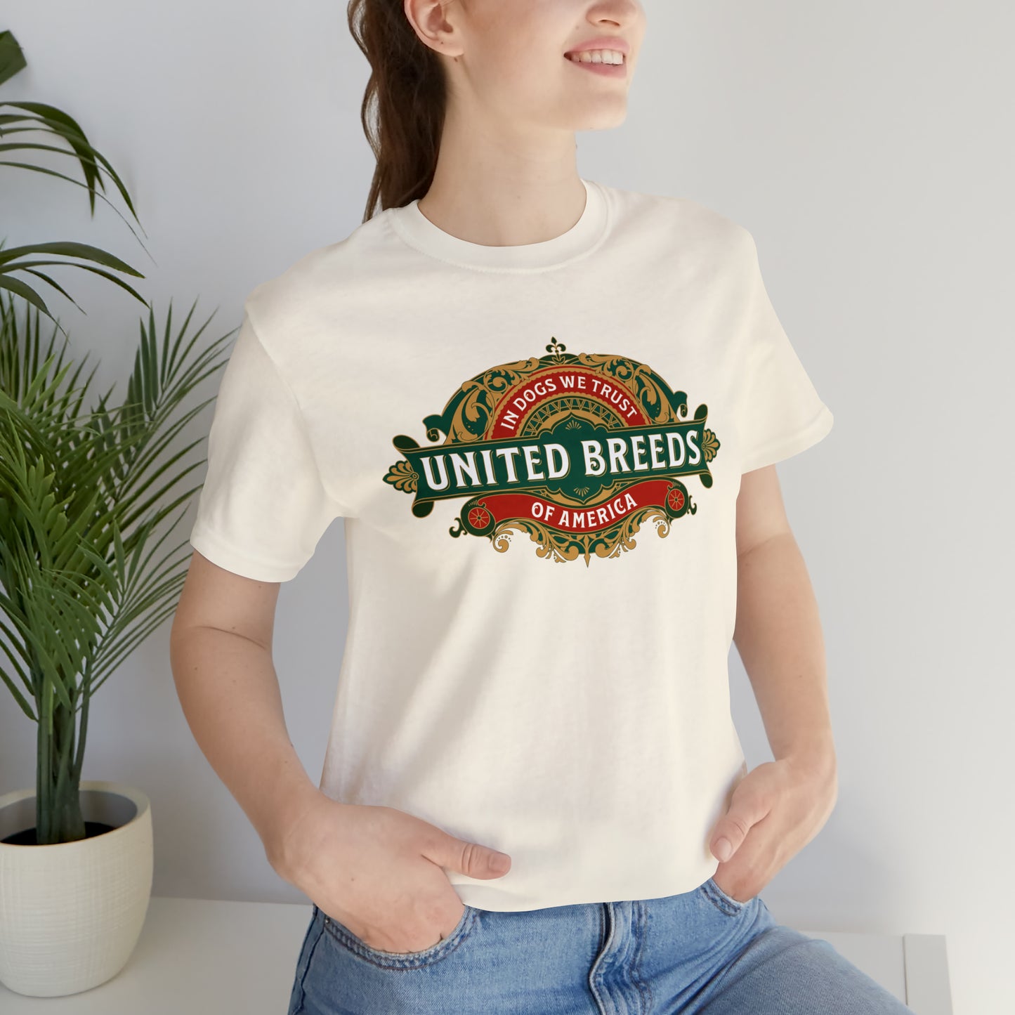 "U.B.A. United Breeds Of America In Dogs We Trust" Unisex Jersey Short Sleeve Tee