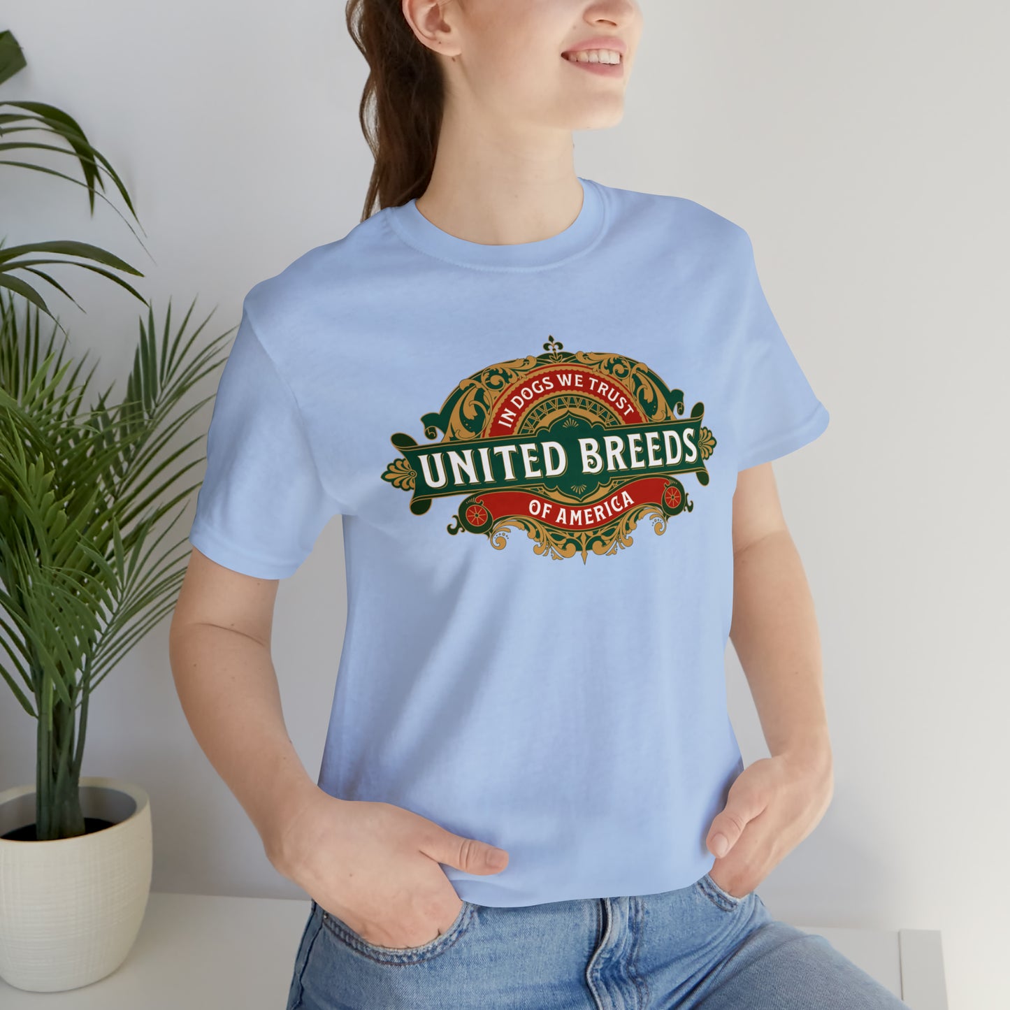 "U.B.A. United Breeds Of America In Dogs We Trust" Unisex Jersey Short Sleeve Tee