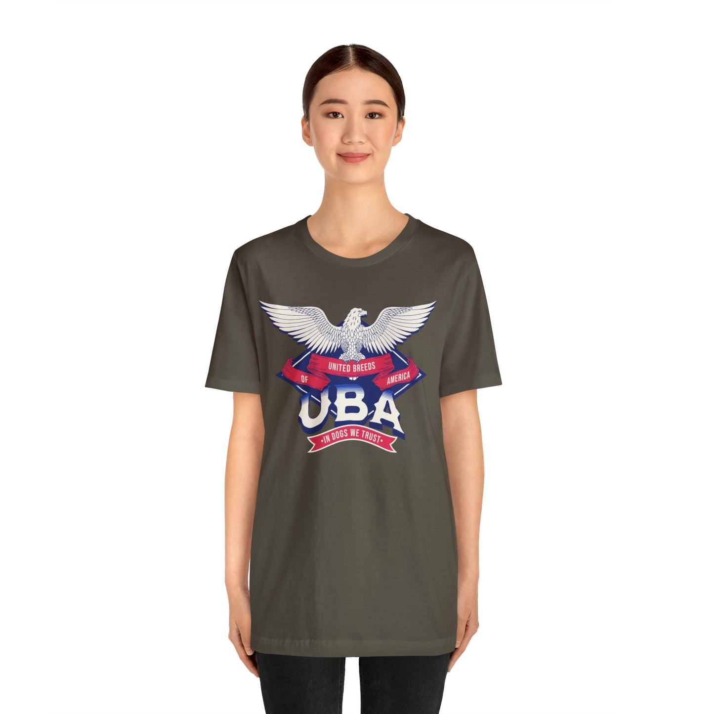 "U.B.A. United Breeds Of America In Dogs We Trust" Unisex Jersey Short Sleeve Tee