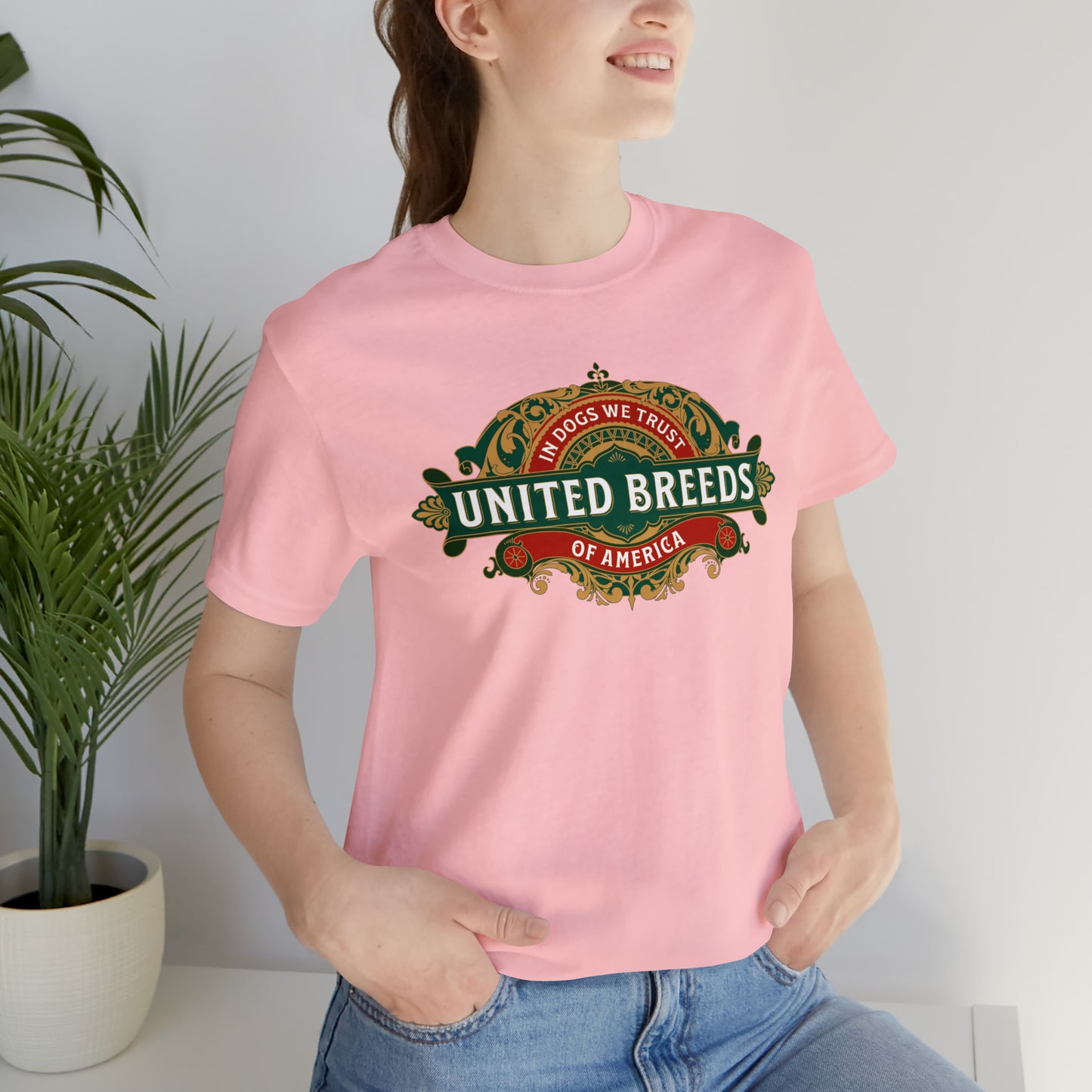 "U.B.A. United Breeds Of America In Dogs We Trust" Unisex Jersey Short Sleeve Tee