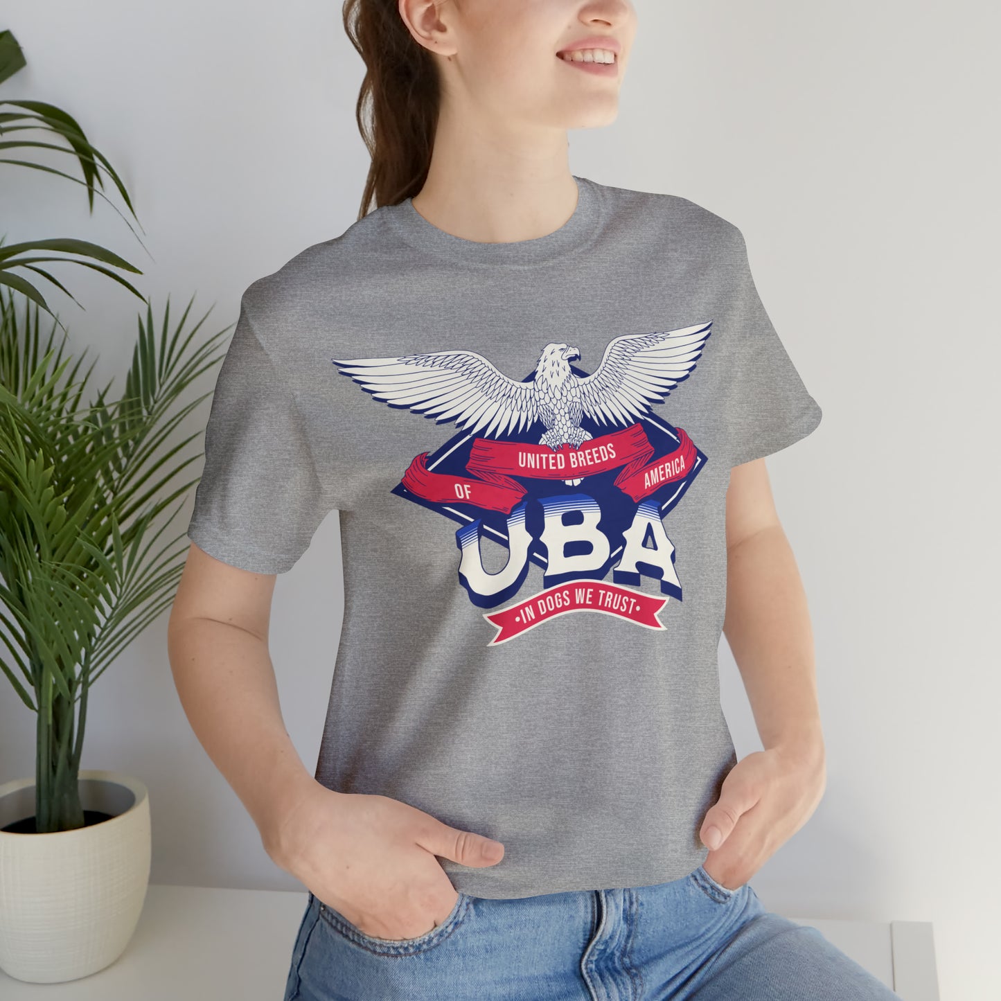 "U.B.A. United Breeds Of America In Dogs We Trust" Unisex Jersey Short Sleeve Tee