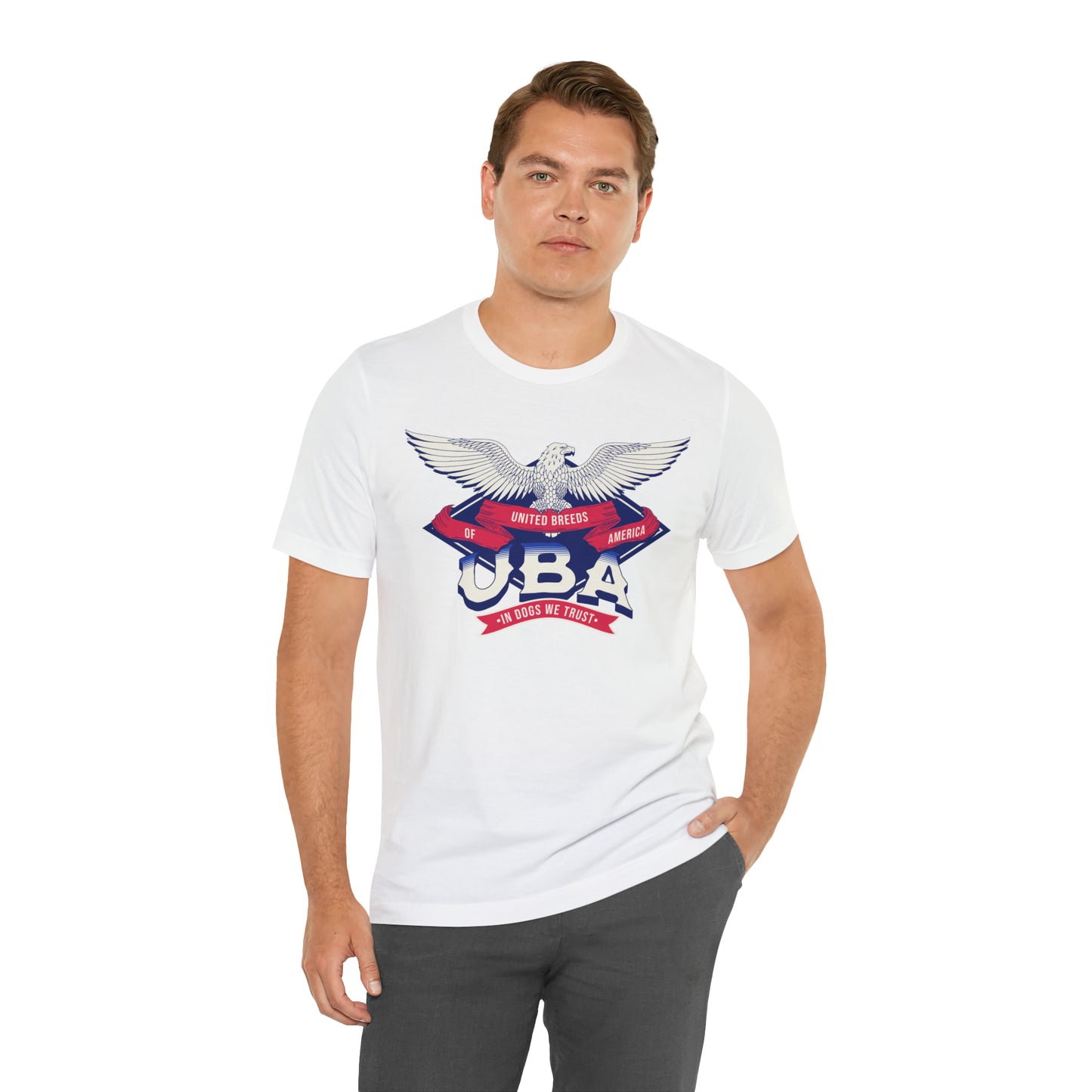 "U.B.A. United Breeds Of America In Dogs We Trust" Unisex Jersey Short Sleeve Tee