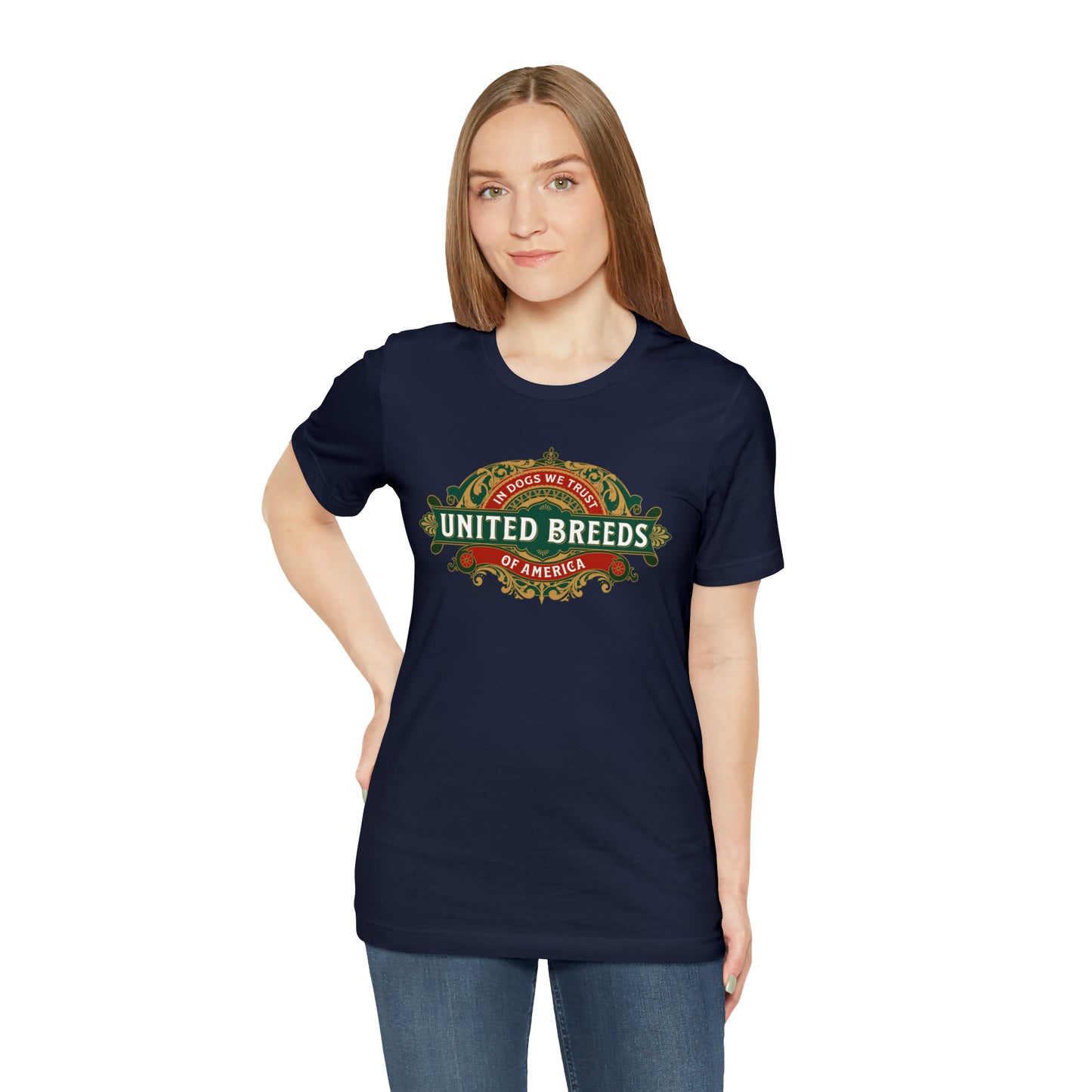 "U.B.A. United Breeds Of America In Dogs We Trust" Unisex Jersey Short Sleeve Tee