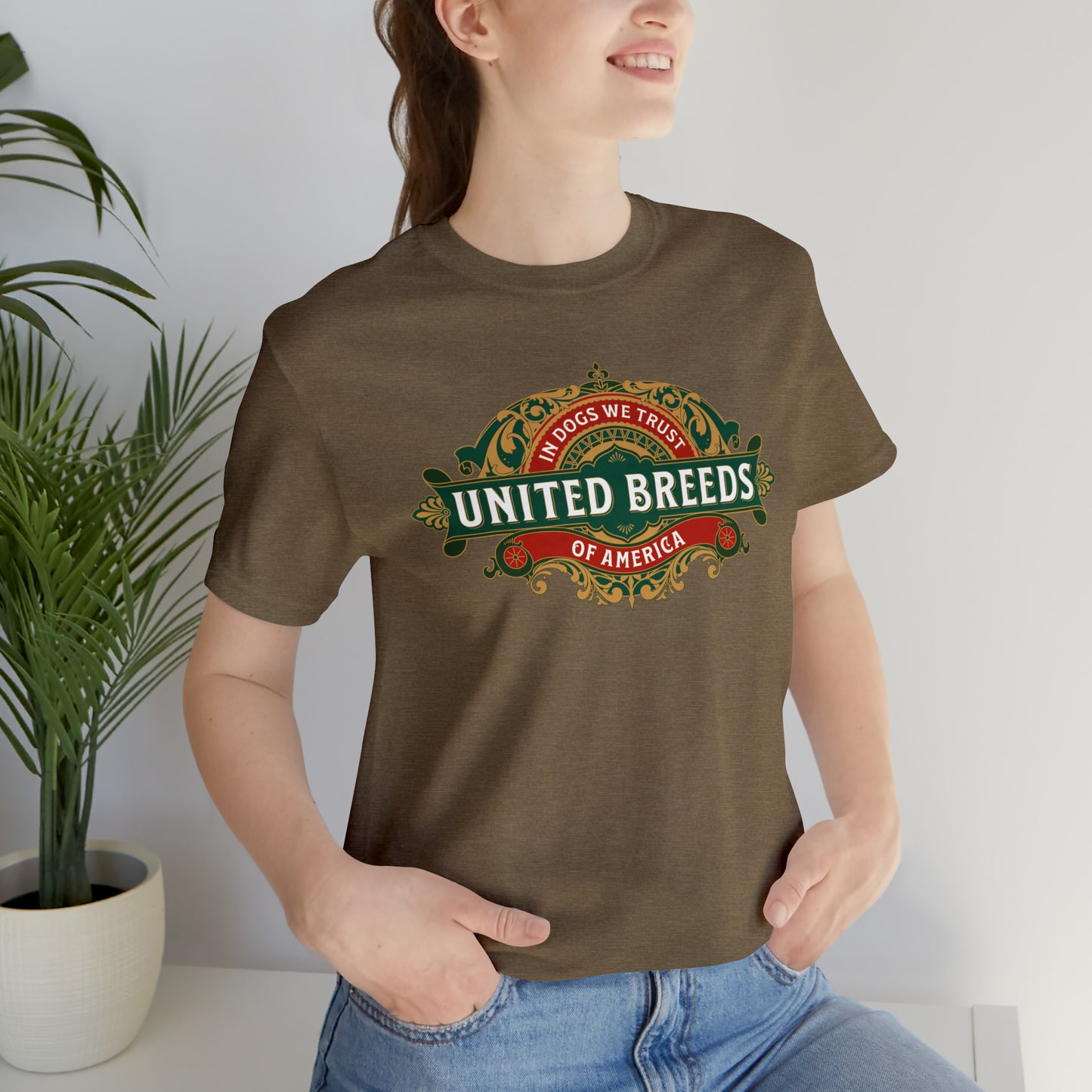 "U.B.A. United Breeds Of America In Dogs We Trust" Unisex Jersey Short Sleeve Tee