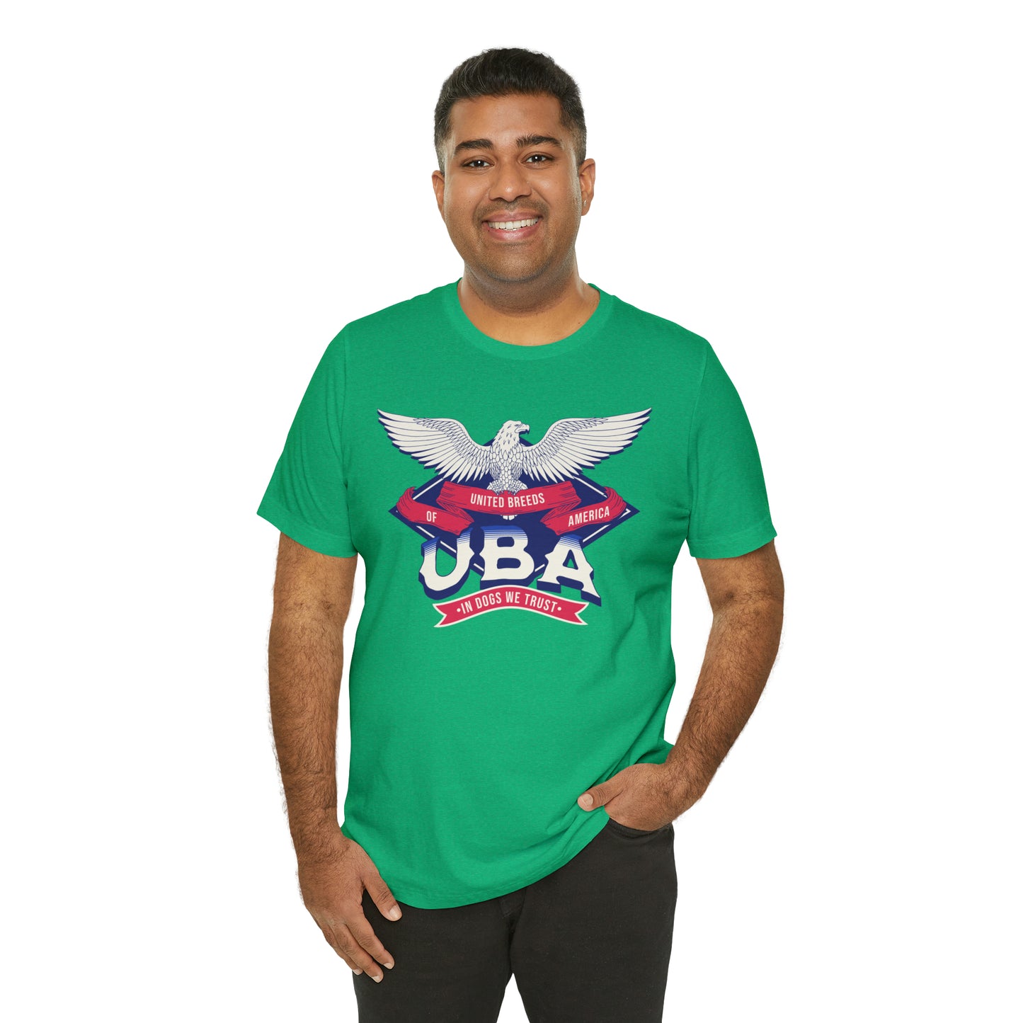 "U.B.A. United Breeds Of America In Dogs We Trust" Unisex Jersey Short Sleeve Tee