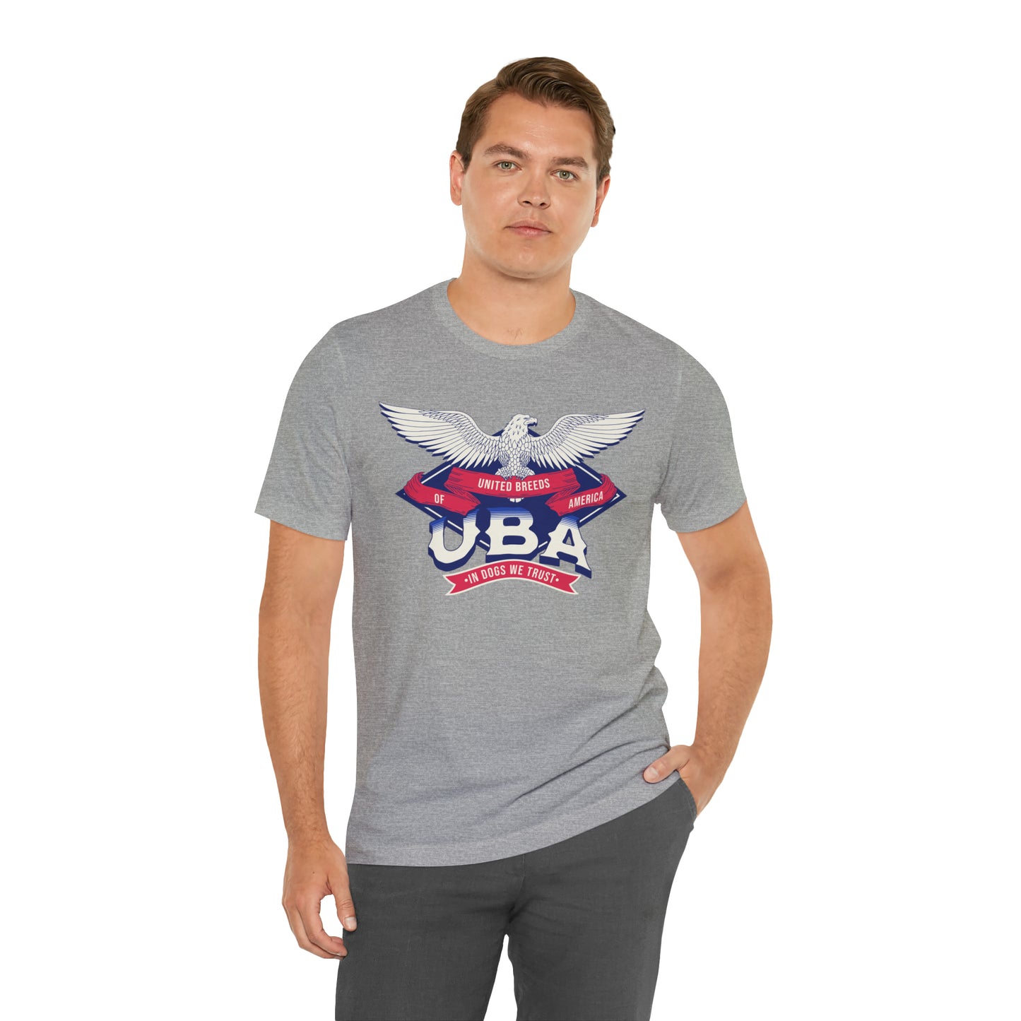 "U.B.A. United Breeds Of America In Dogs We Trust" Unisex Jersey Short Sleeve Tee