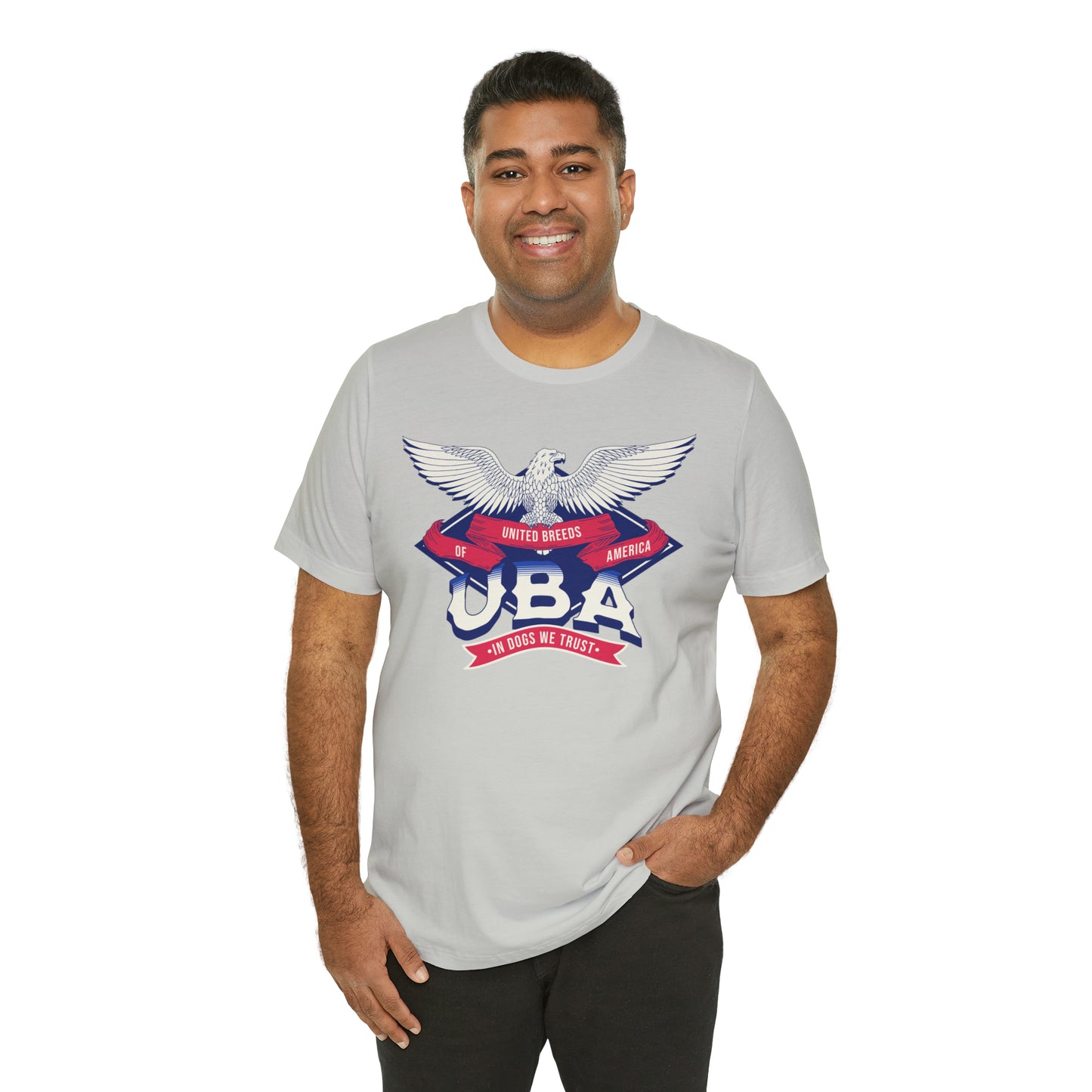 "U.B.A. United Breeds Of America In Dogs We Trust" Unisex Jersey Short Sleeve Tee