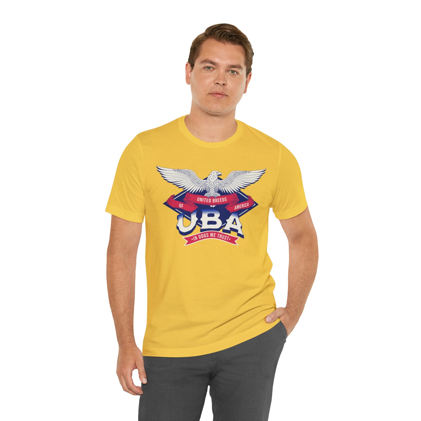 "U.B.A. United Breeds Of America In Dogs We Trust" Unisex Jersey Short Sleeve Tee