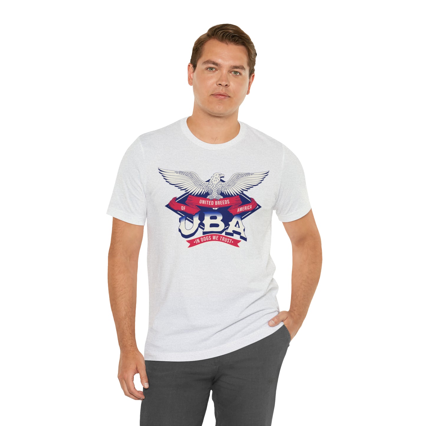 "U.B.A. United Breeds Of America In Dogs We Trust" Unisex Jersey Short Sleeve Tee