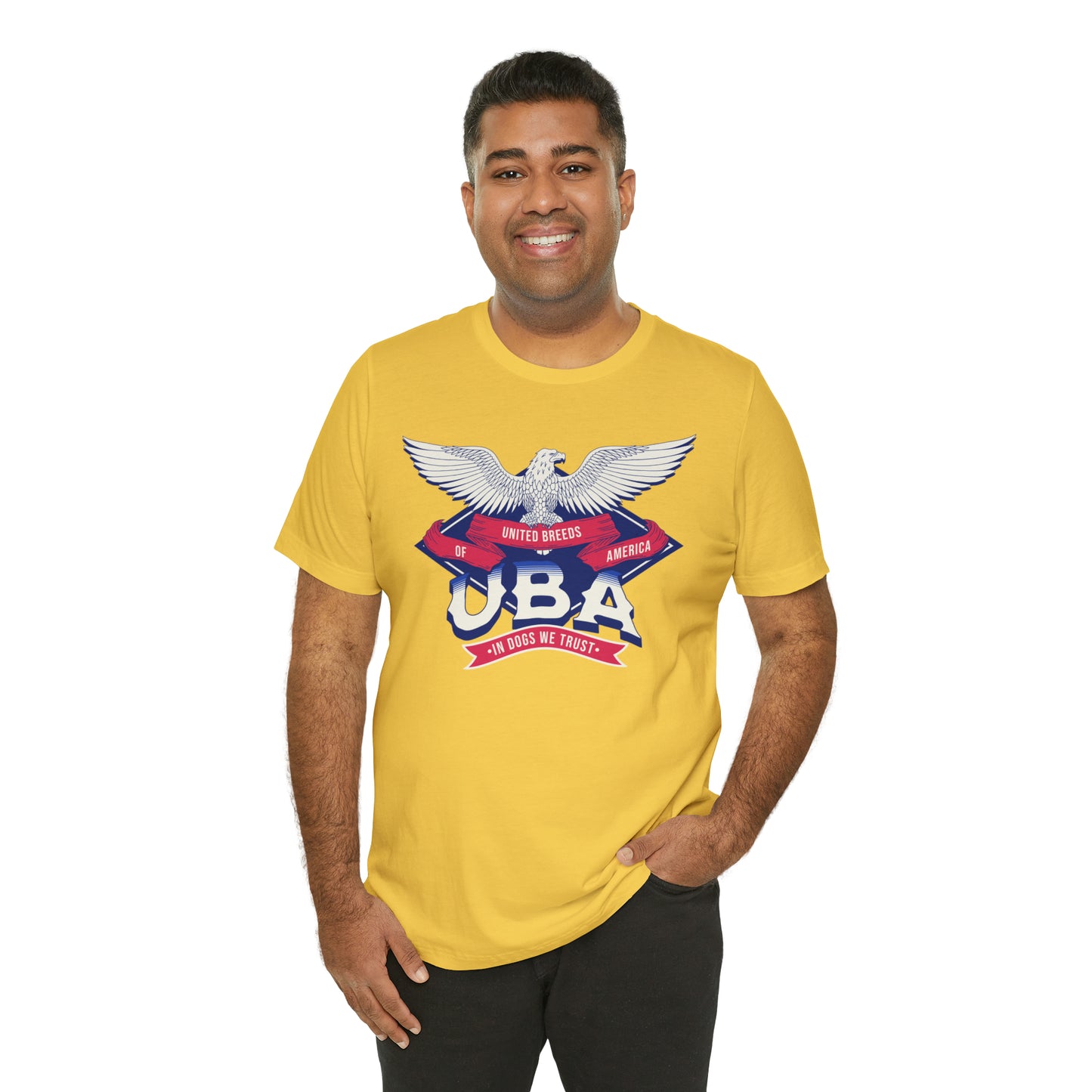 "U.B.A. United Breeds Of America In Dogs We Trust" Unisex Jersey Short Sleeve Tee