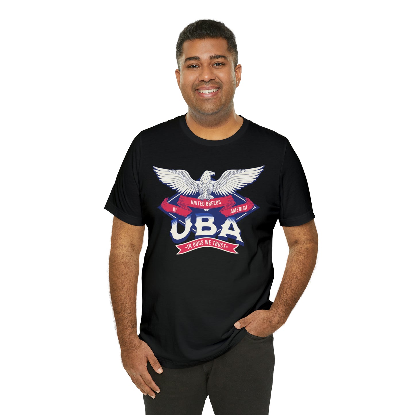 "U.B.A. United Breeds Of America In Dogs We Trust" Unisex Jersey Short Sleeve Tee