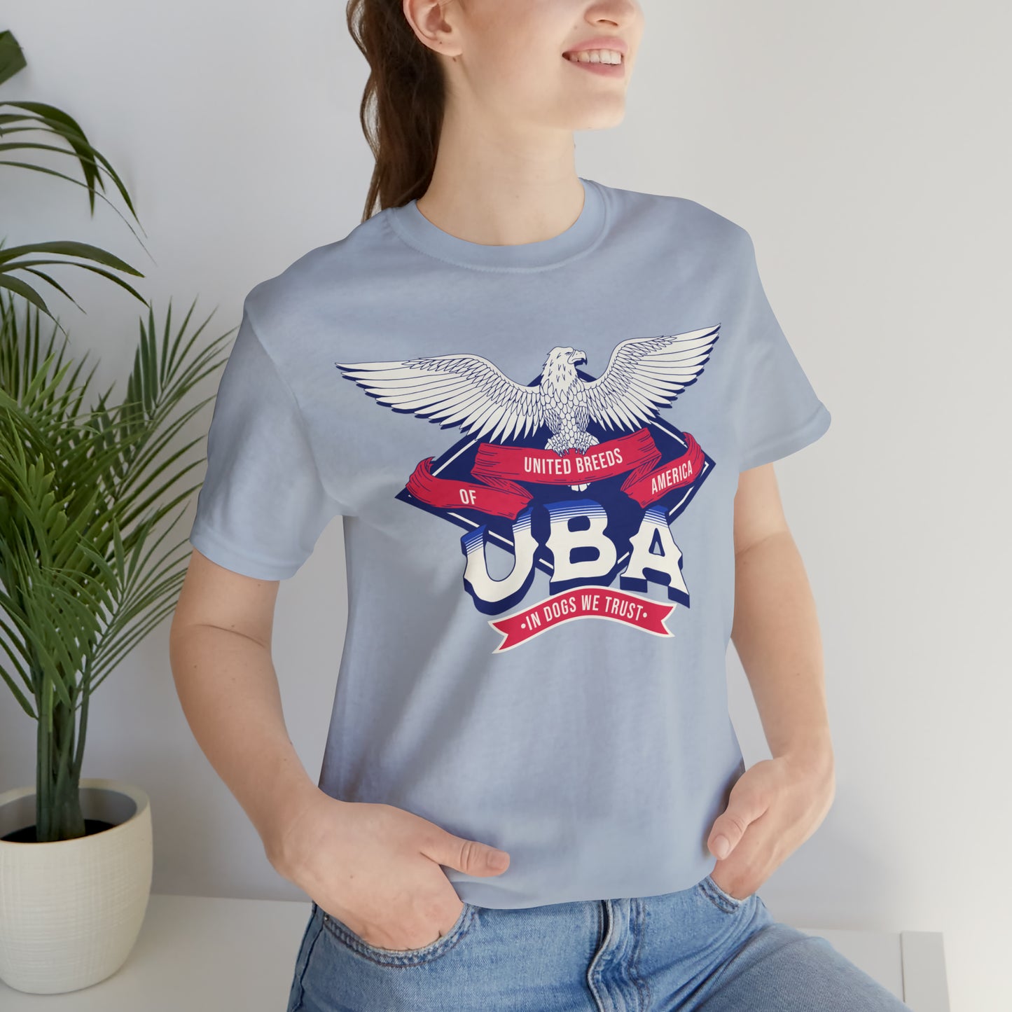 "U.B.A. United Breeds Of America In Dogs We Trust" Unisex Jersey Short Sleeve Tee