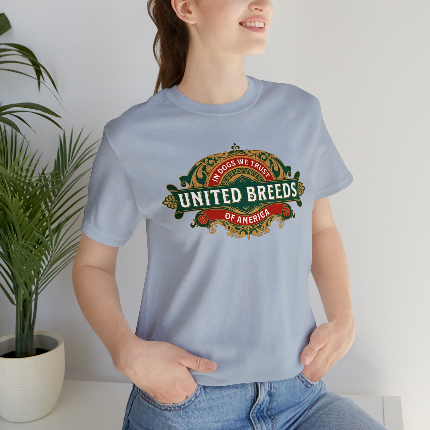 "U.B.A. United Breeds Of America In Dogs We Trust" Unisex Jersey Short Sleeve Tee