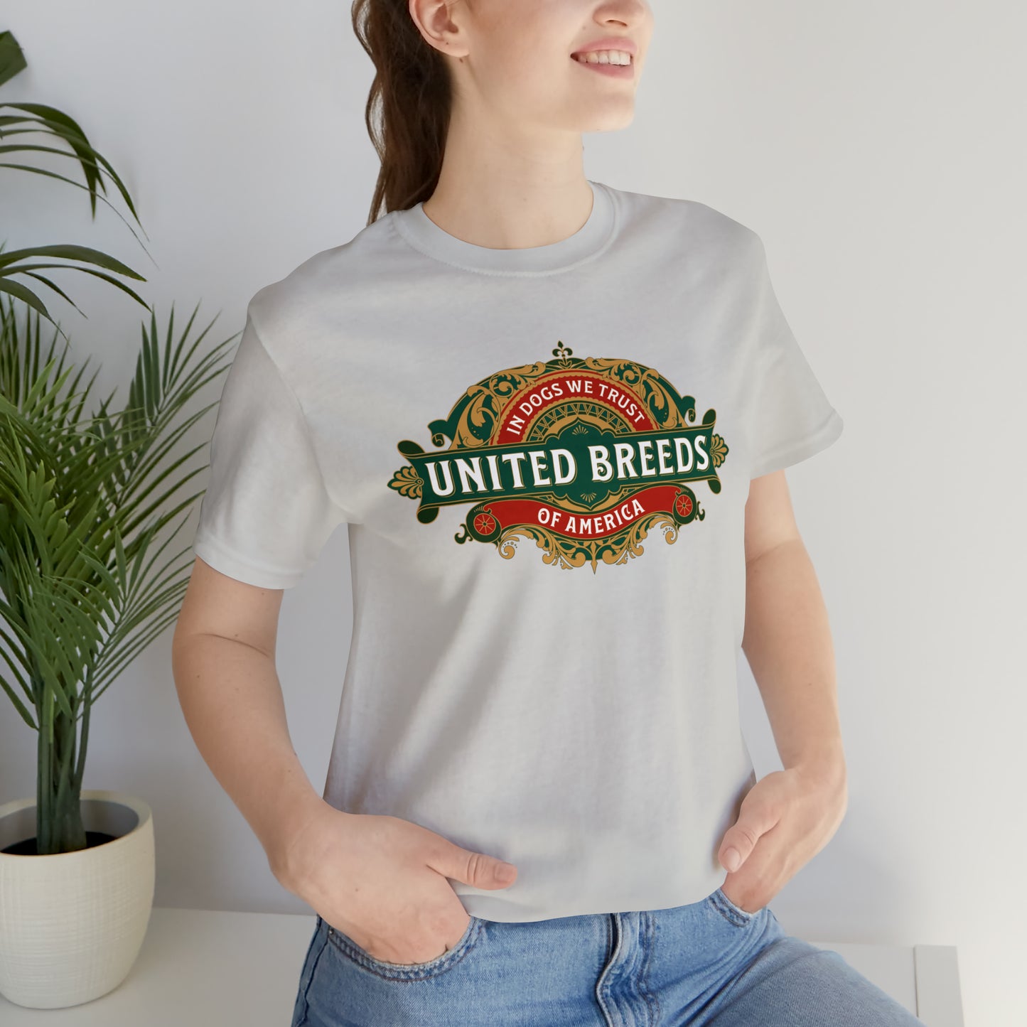 "U.B.A. United Breeds Of America In Dogs We Trust" Unisex Jersey Short Sleeve Tee