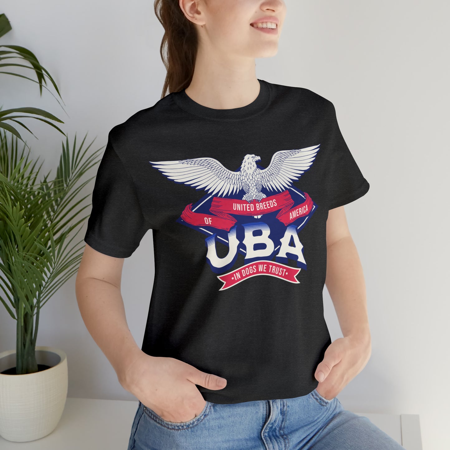 "U.B.A. United Breeds Of America In Dogs We Trust" Unisex Jersey Short Sleeve Tee