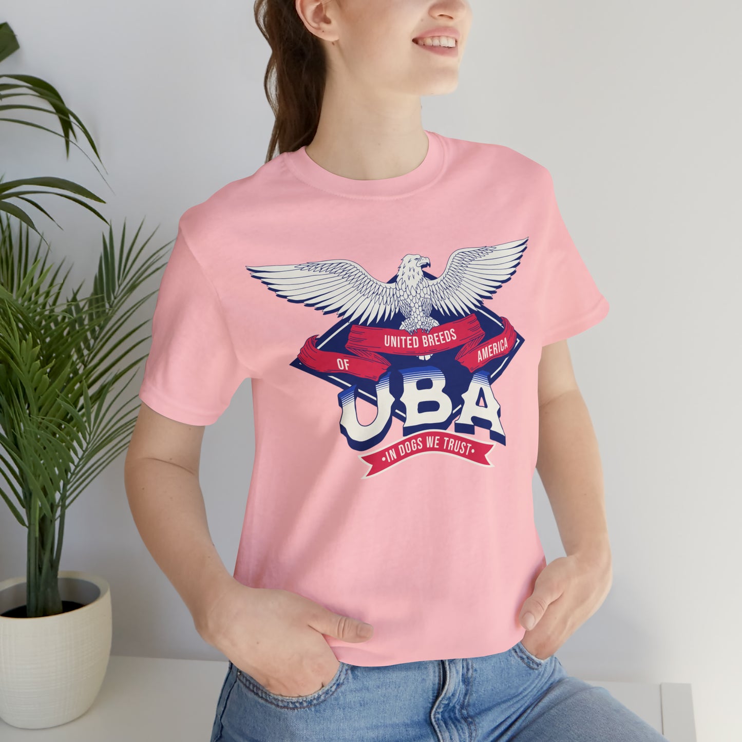 "U.B.A. United Breeds Of America In Dogs We Trust" Unisex Jersey Short Sleeve Tee