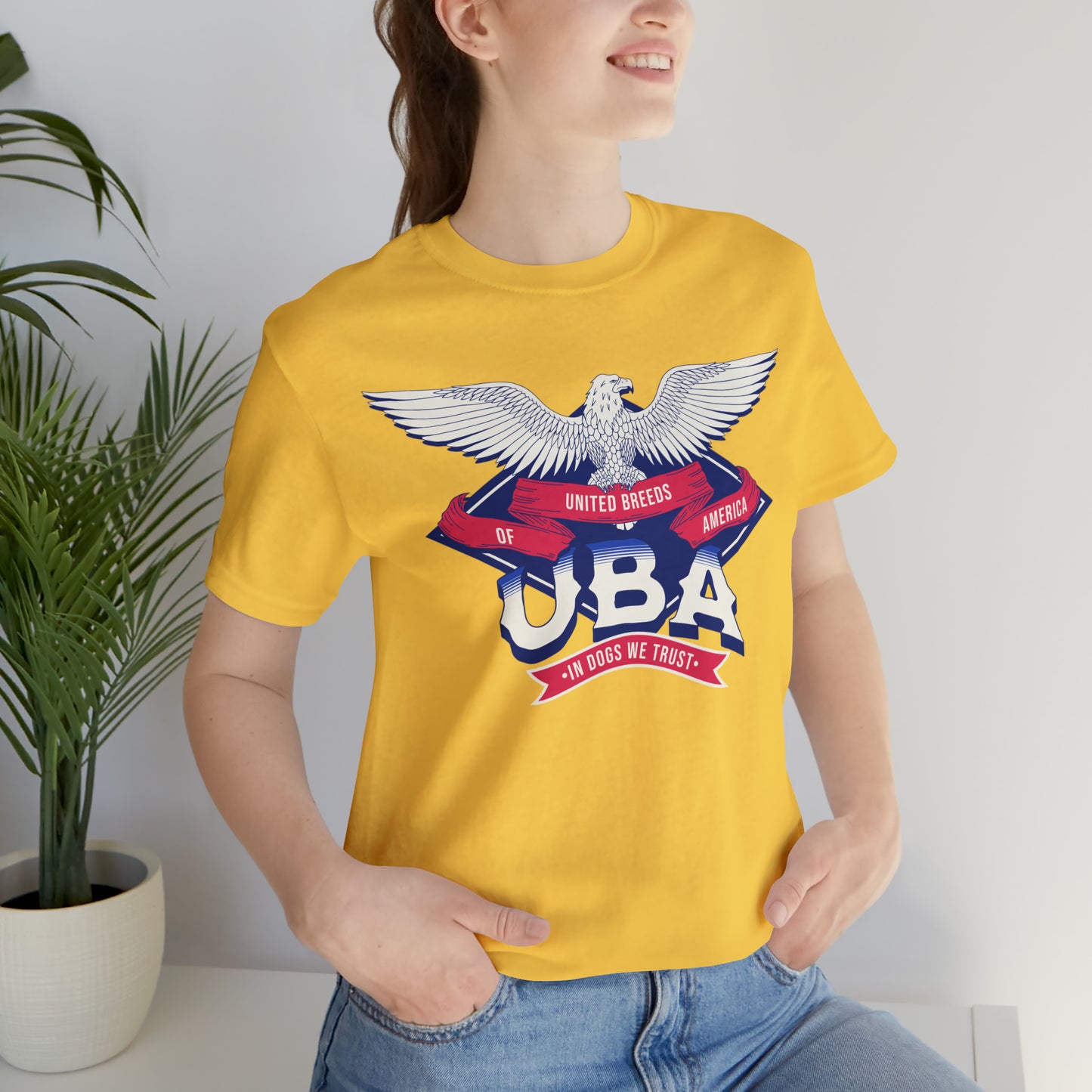 "U.B.A. United Breeds Of America In Dogs We Trust" Unisex Jersey Short Sleeve Tee