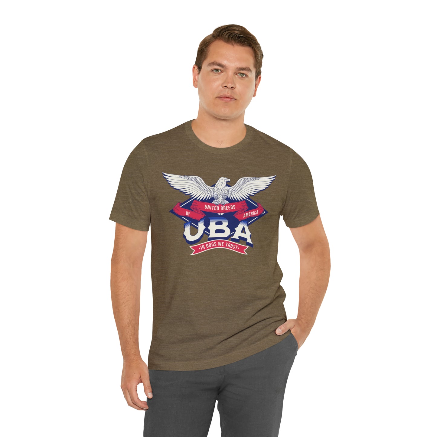 "U.B.A. United Breeds Of America In Dogs We Trust" Unisex Jersey Short Sleeve Tee