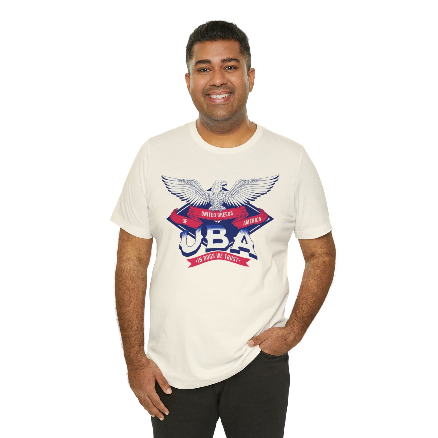 "U.B.A. United Breeds Of America In Dogs We Trust" Unisex Jersey Short Sleeve Tee