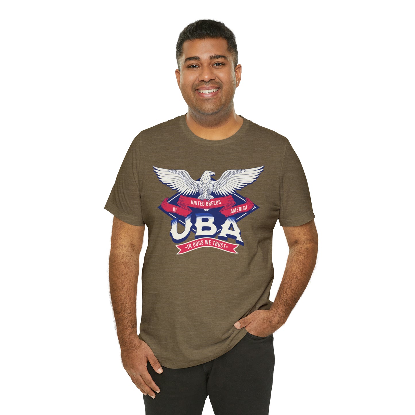 "U.B.A. United Breeds Of America In Dogs We Trust" Unisex Jersey Short Sleeve Tee