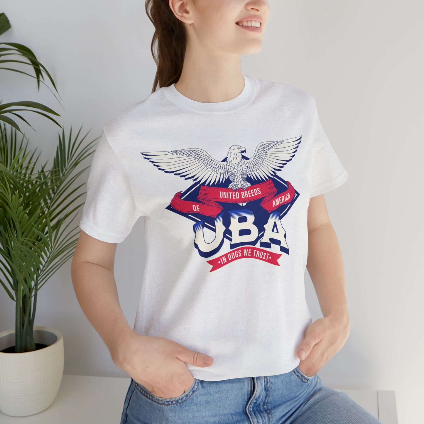 "U.B.A. United Breeds Of America In Dogs We Trust" Unisex Jersey Short Sleeve Tee