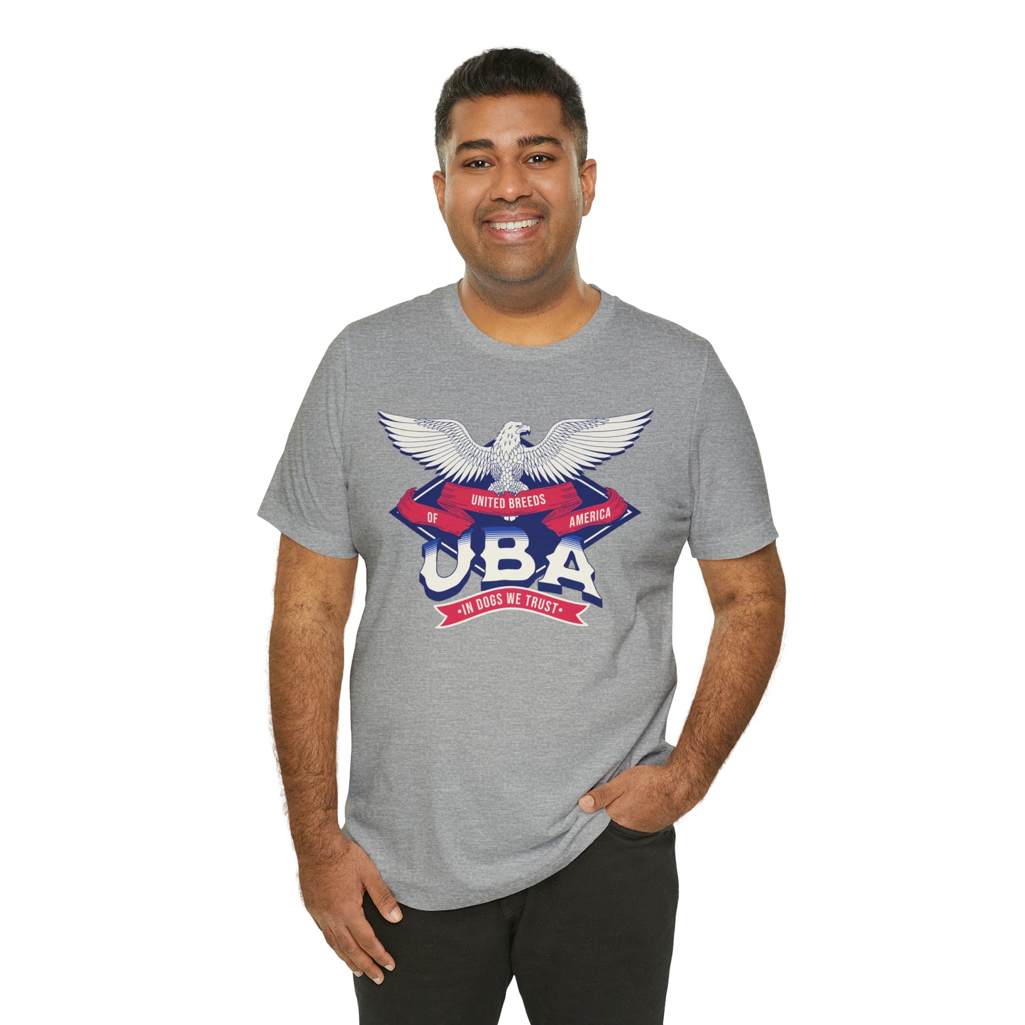 "U.B.A. United Breeds Of America In Dogs We Trust" Unisex Jersey Short Sleeve Tee