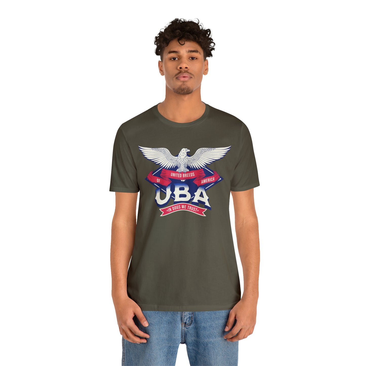 "U.B.A. United Breeds Of America In Dogs We Trust" Unisex Jersey Short Sleeve Tee