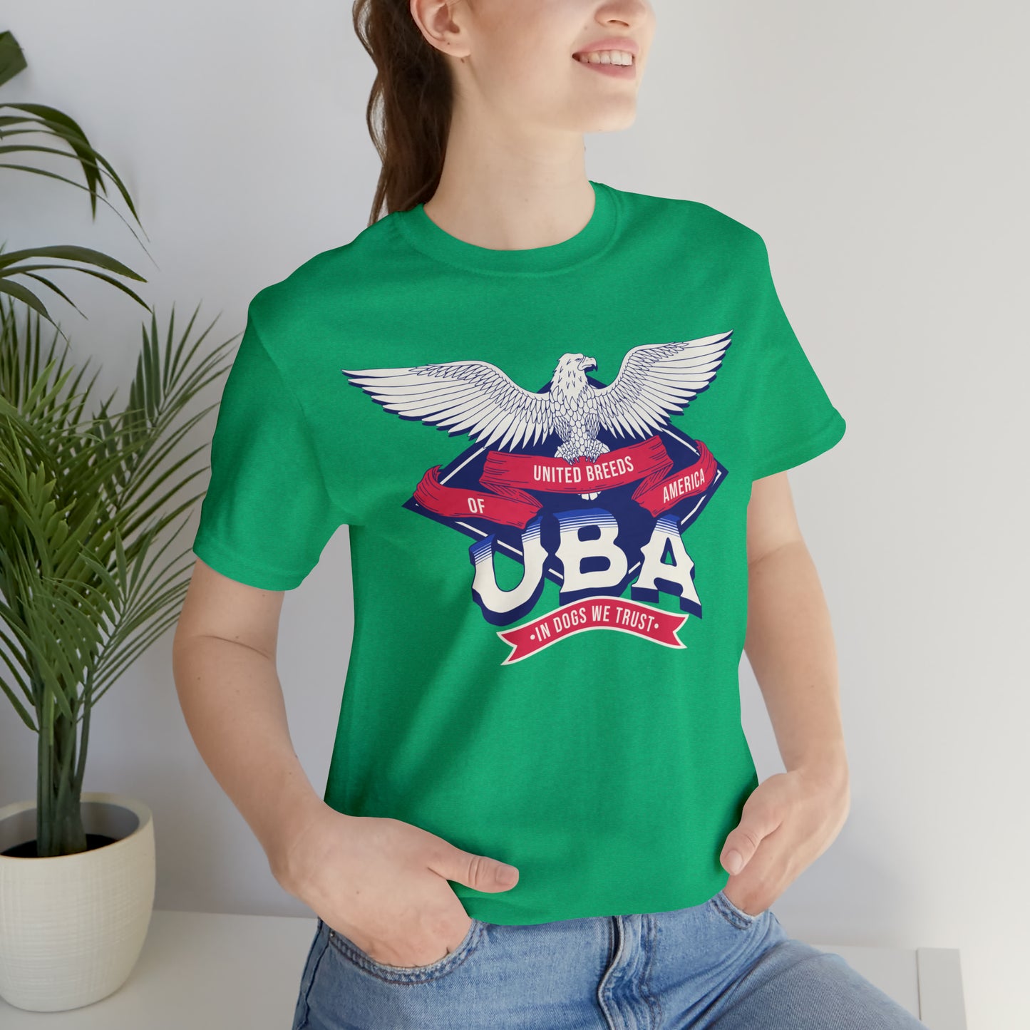 "U.B.A. United Breeds Of America In Dogs We Trust" Unisex Jersey Short Sleeve Tee