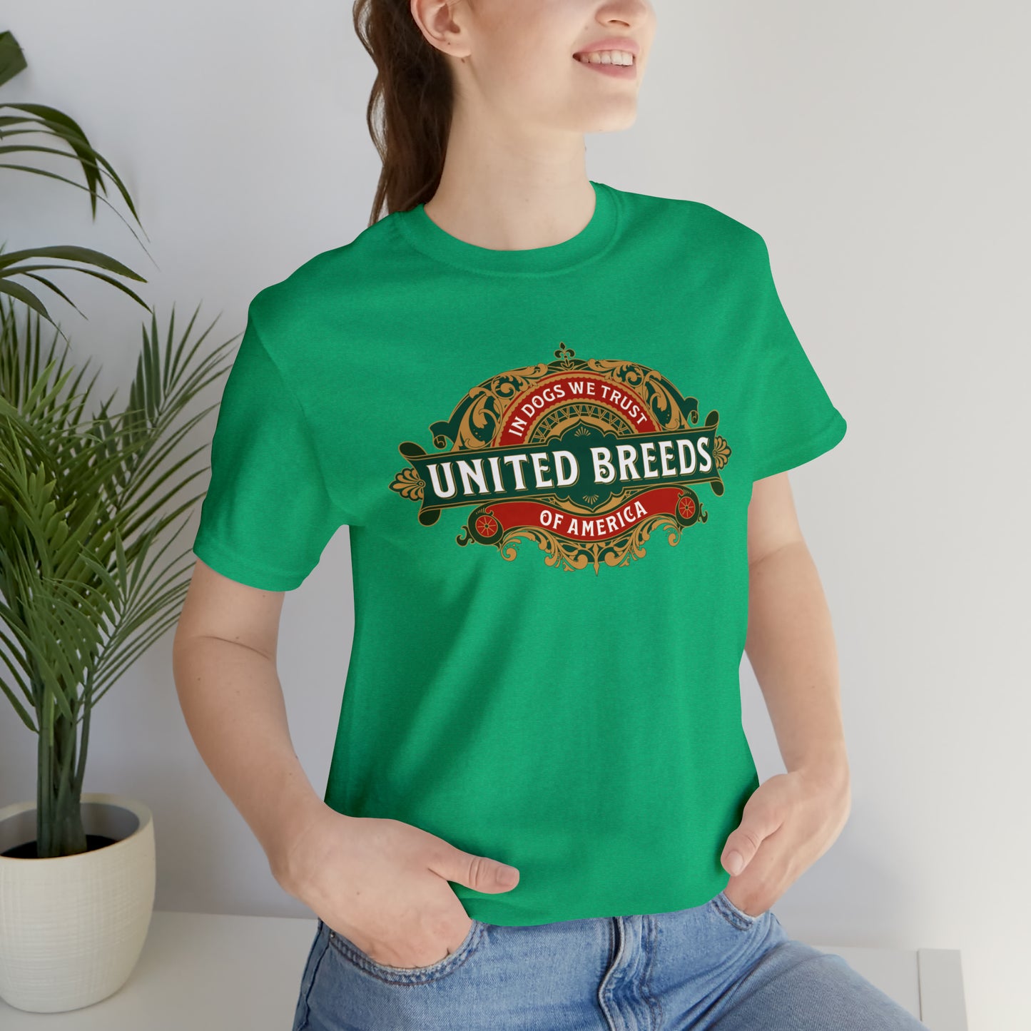 "U.B.A. United Breeds Of America In Dogs We Trust" Unisex Jersey Short Sleeve Tee