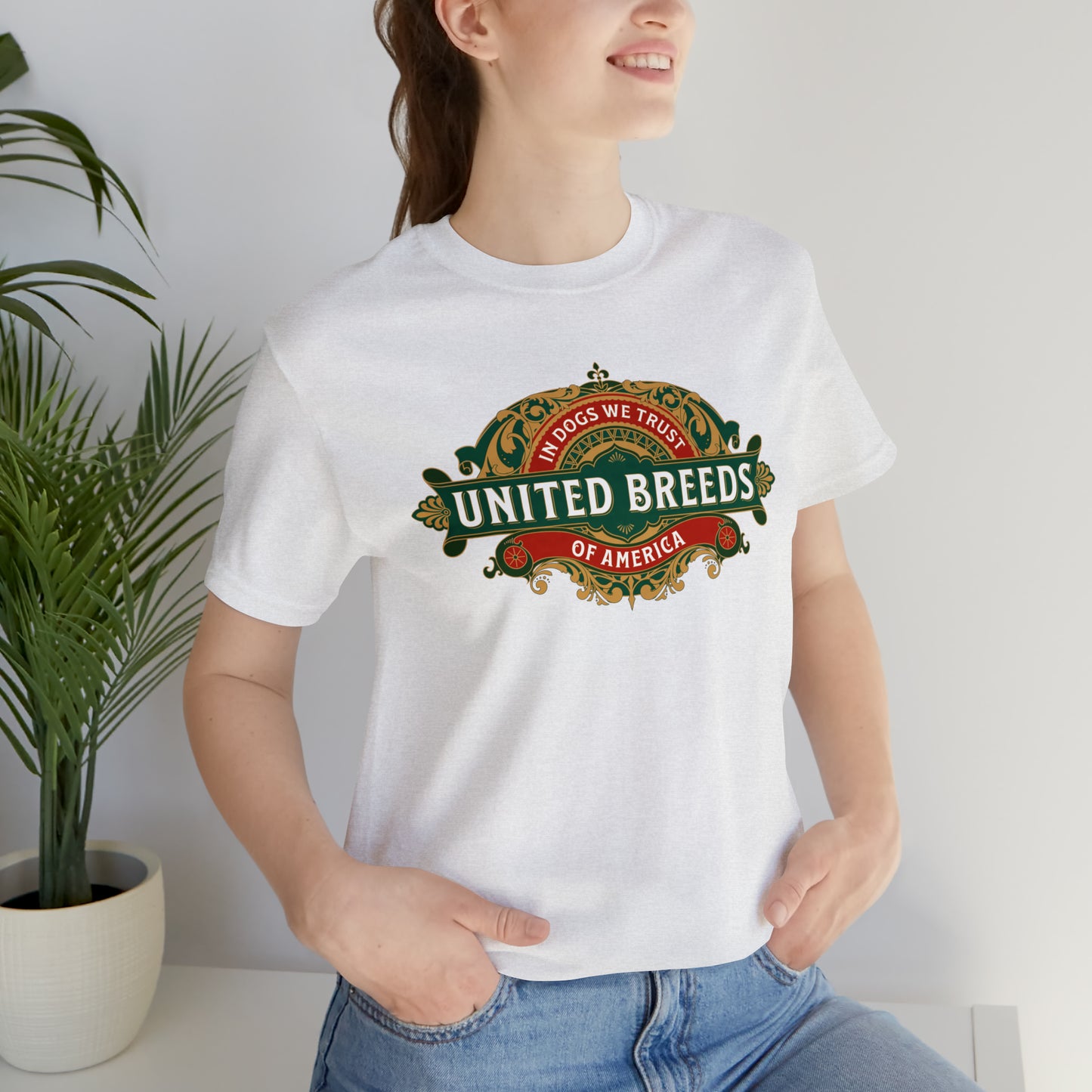 "U.B.A. United Breeds Of America In Dogs We Trust" Unisex Jersey Short Sleeve Tee