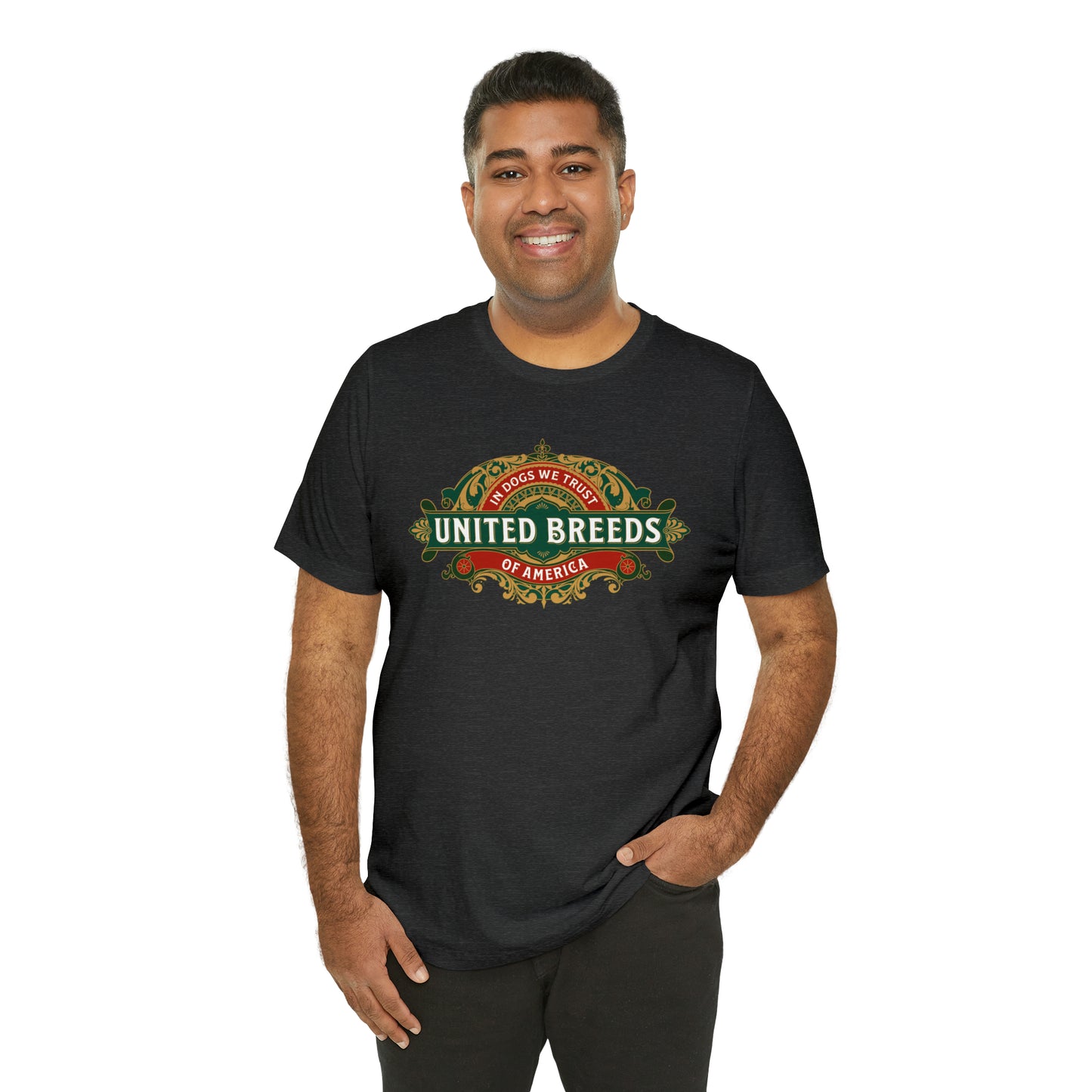 "U.B.A. United Breeds Of America In Dogs We Trust" Unisex Jersey Short Sleeve Tee