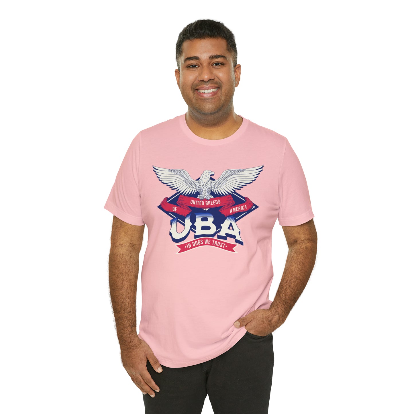 "U.B.A. United Breeds Of America In Dogs We Trust" Unisex Jersey Short Sleeve Tee