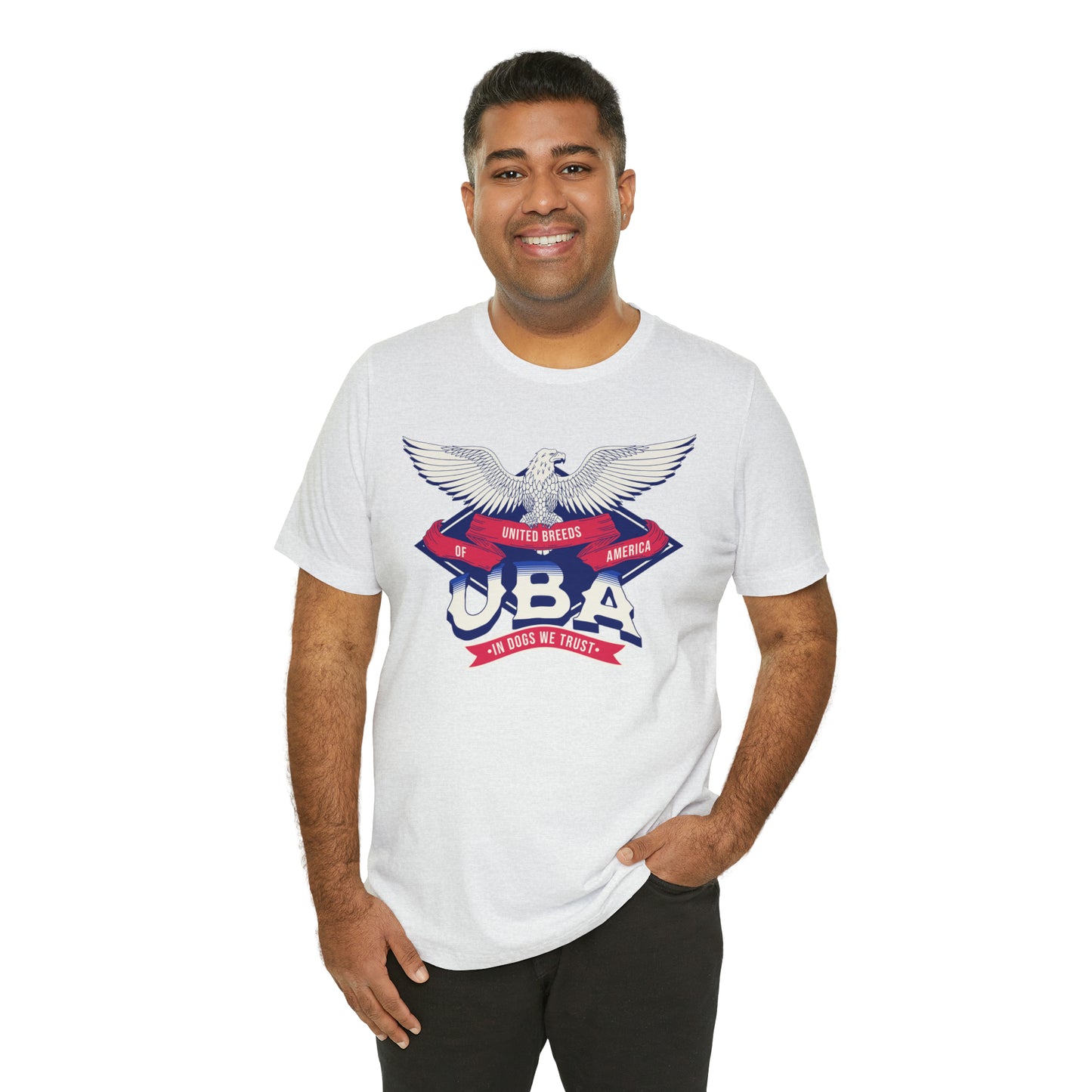 "U.B.A. United Breeds Of America In Dogs We Trust" Unisex Jersey Short Sleeve Tee