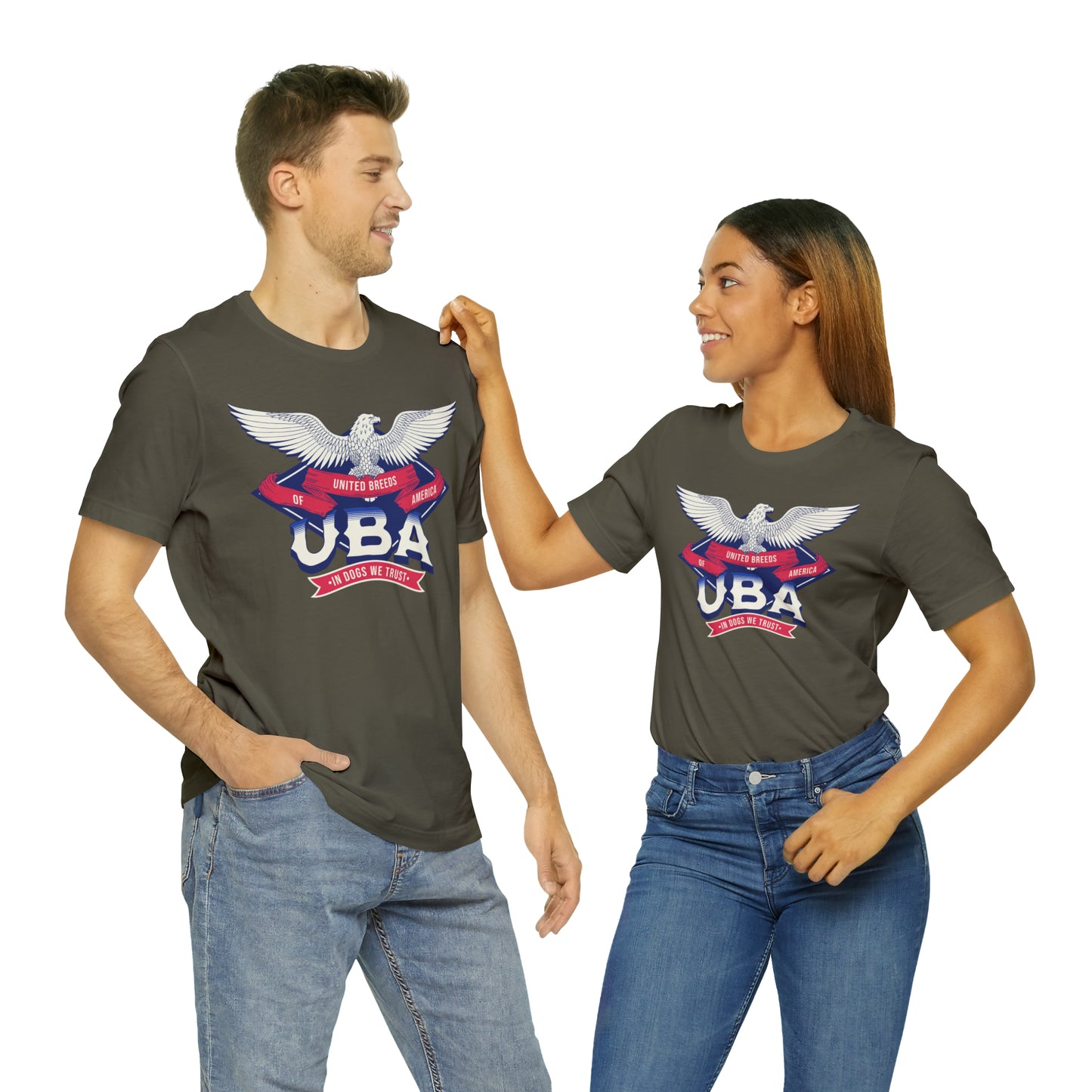 "U.B.A. United Breeds Of America In Dogs We Trust" Unisex Jersey Short Sleeve Tee