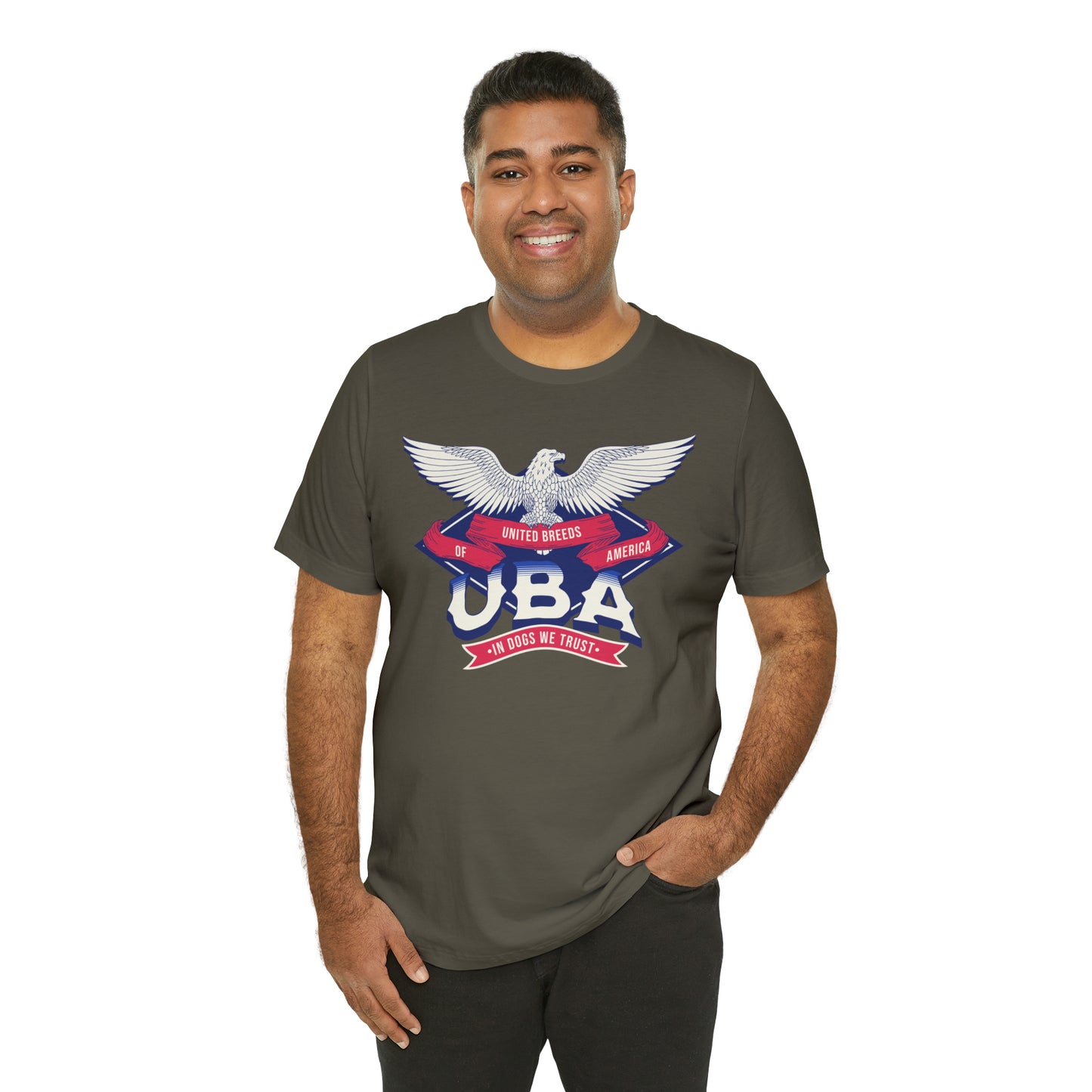 "U.B.A. United Breeds Of America In Dogs We Trust" Unisex Jersey Short Sleeve Tee