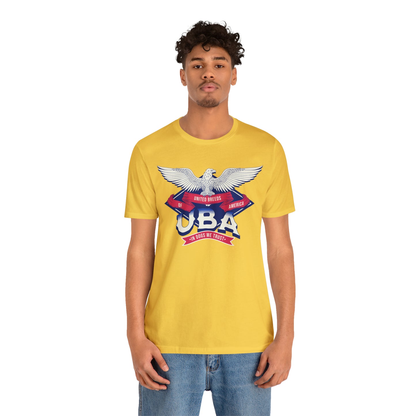 "U.B.A. United Breeds Of America In Dogs We Trust" Unisex Jersey Short Sleeve Tee