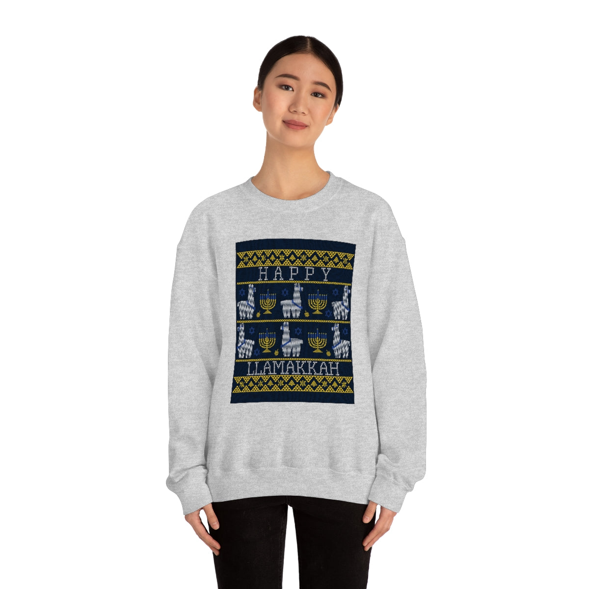 "Happy Llamakkah" Unisex Heavy Blend Crewneck Sweatshirt