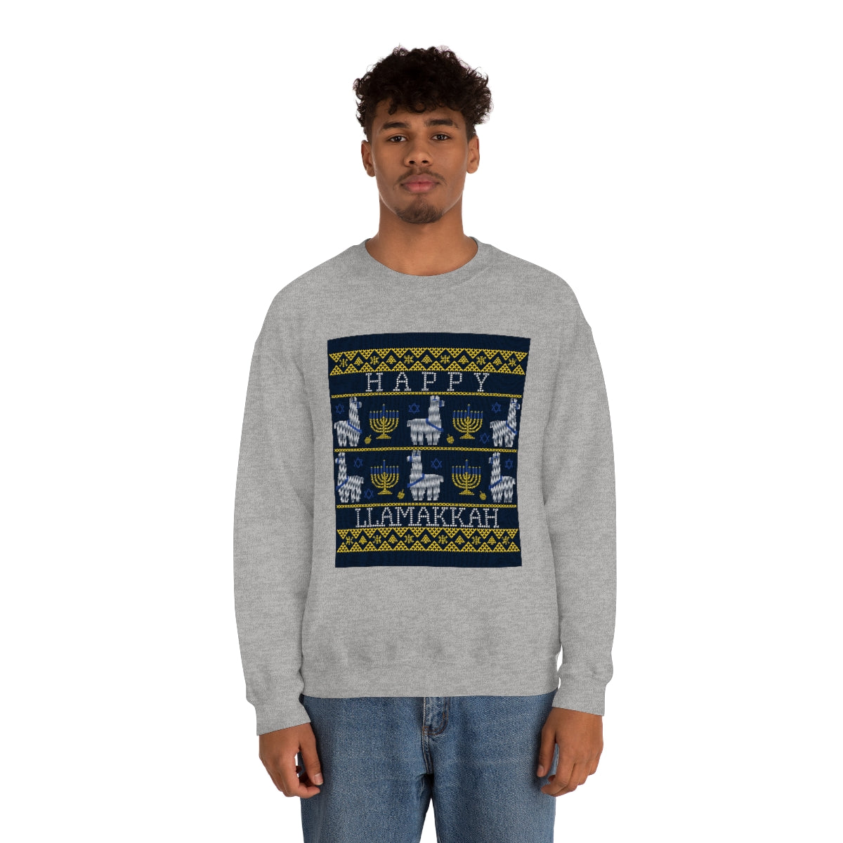 "Happy Llamakkah" Unisex Heavy Blend Crewneck Sweatshirt