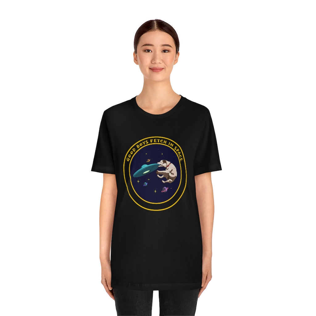 "Good Boys Fetch In Space" Unisex Jersey Short Sleeve Tee