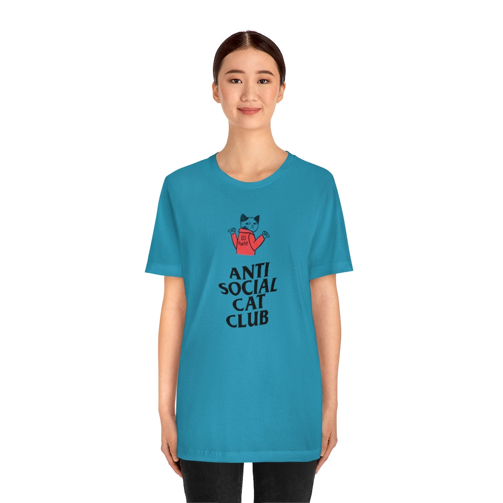 “Anti Social Cat Club” Shirt - Unisex Short-Sleeve Jersey Tee