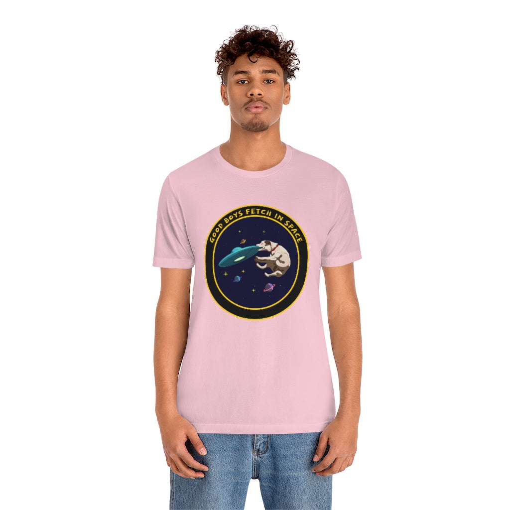 "Good Boys Fetch In Space" Unisex Jersey Short Sleeve Tee