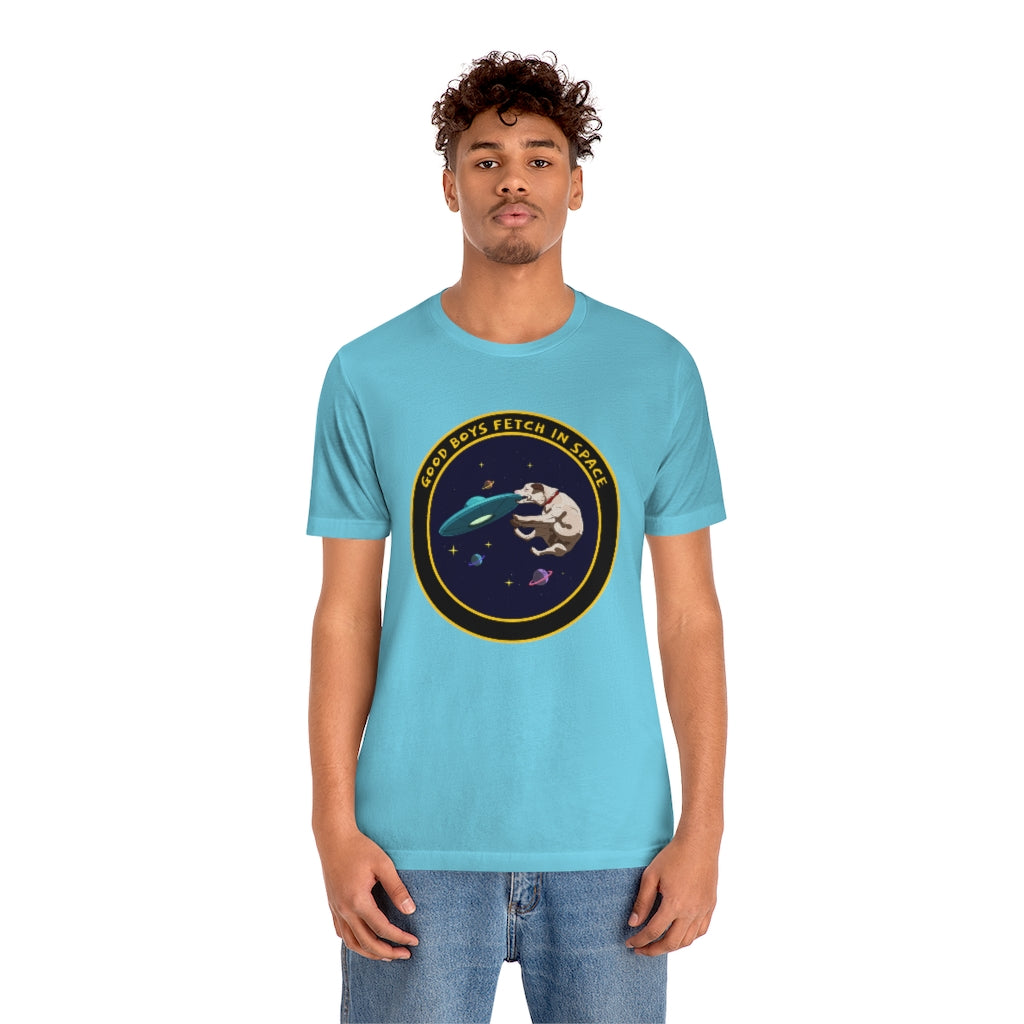 "Good Boys Fetch In Space" Unisex Jersey Short Sleeve Tee