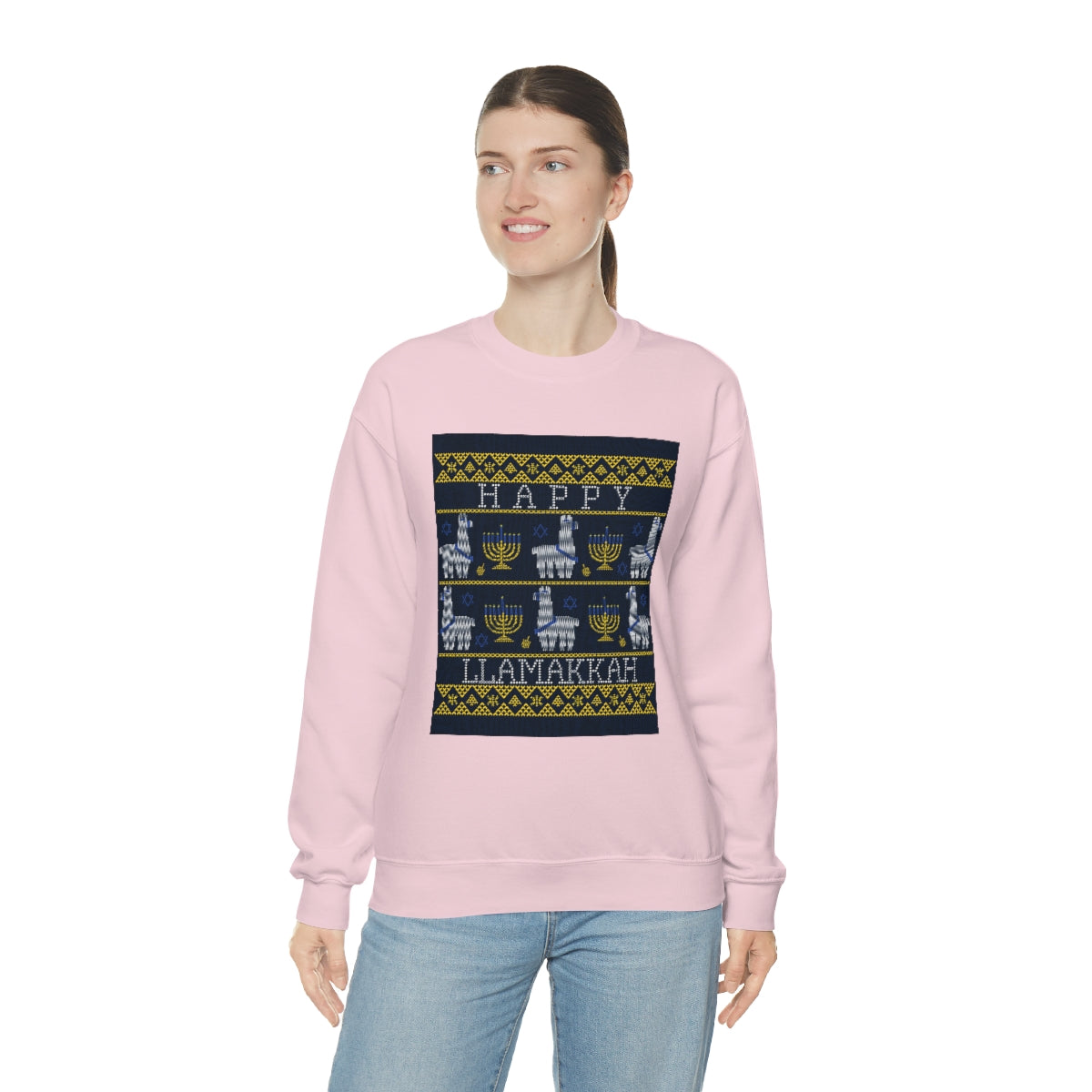 "Happy Llamakkah" Unisex Heavy Blend Crewneck Sweatshirt