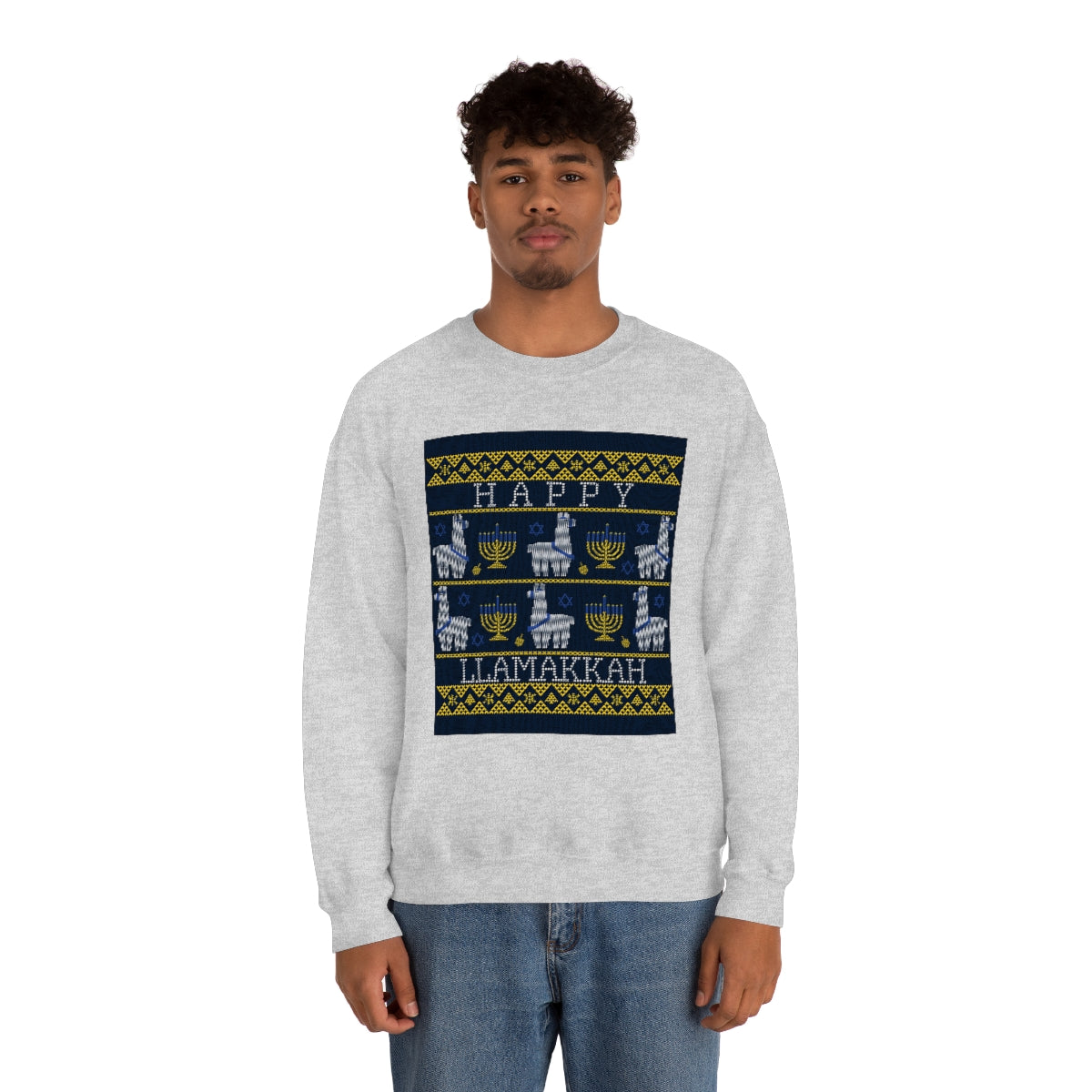 "Happy Llamakkah" Unisex Heavy Blend Crewneck Sweatshirt