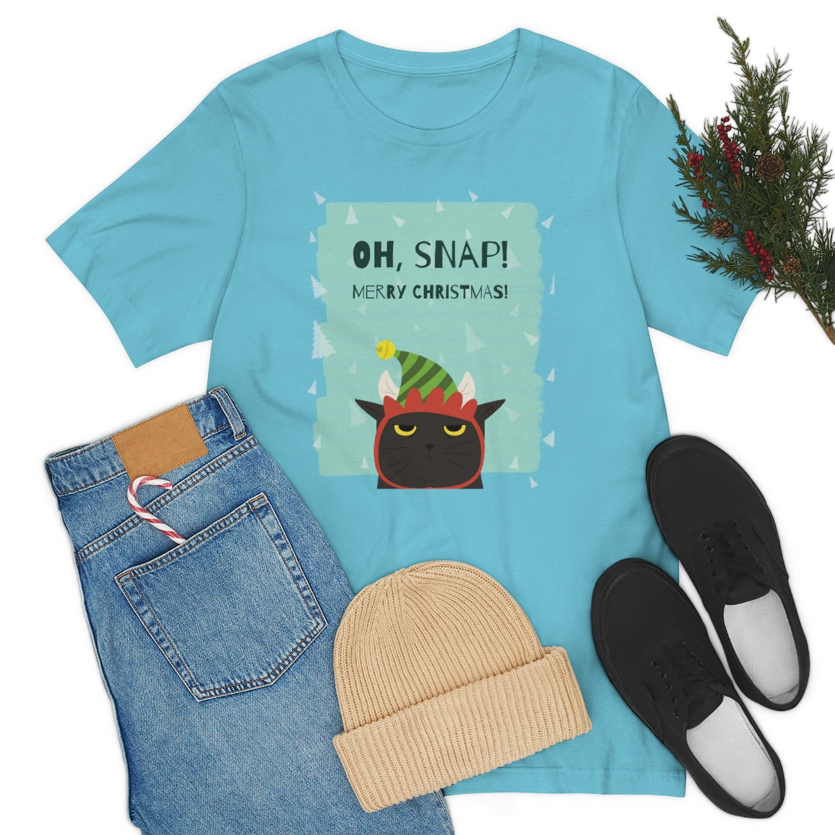 "OH SNAP.  MERRY CHRISTMAS" Unisex Jersey Short Sleeve Tee