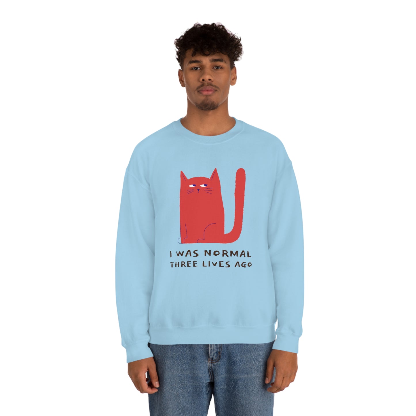 "I Was Normal Three Lives Ago" Unisex Heavy Blend Crewneck Sweatshirt