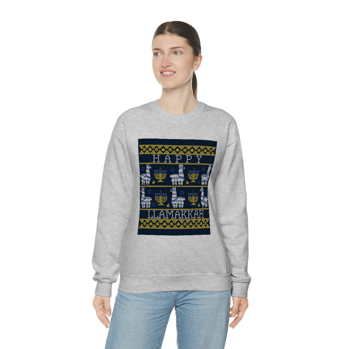 "Happy Llamakkah" Unisex Heavy Blend Crewneck Sweatshirt