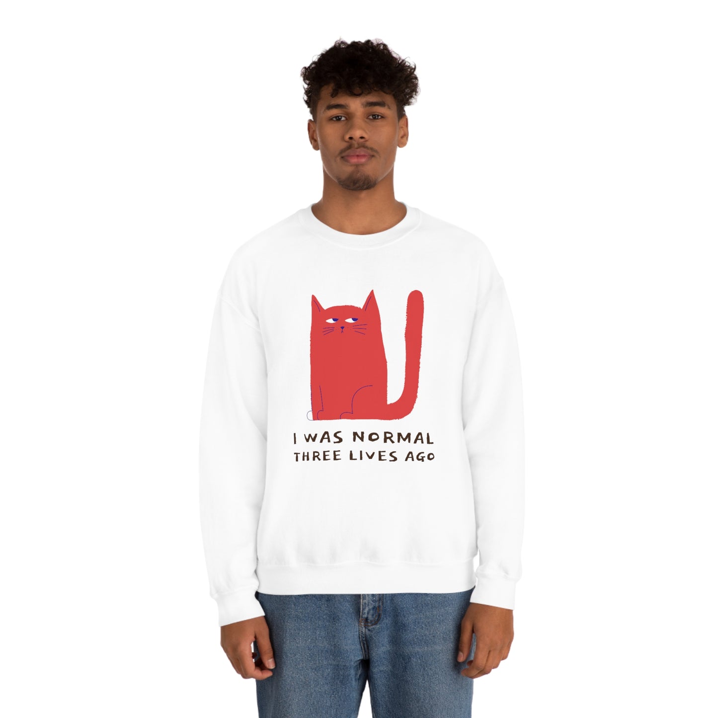 "I Was Normal Three Lives Ago" Unisex Heavy Blend Crewneck Sweatshirt